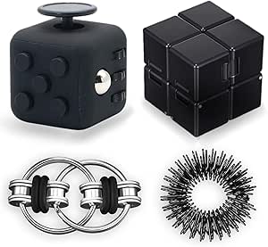 Steemjoey 4PCS Anti-Stress Cube Adults Kids, Anti-Stress Cube With 6 Soothing Modules, Fidget Toy For Adults, Kids And Youth For Learning And Work