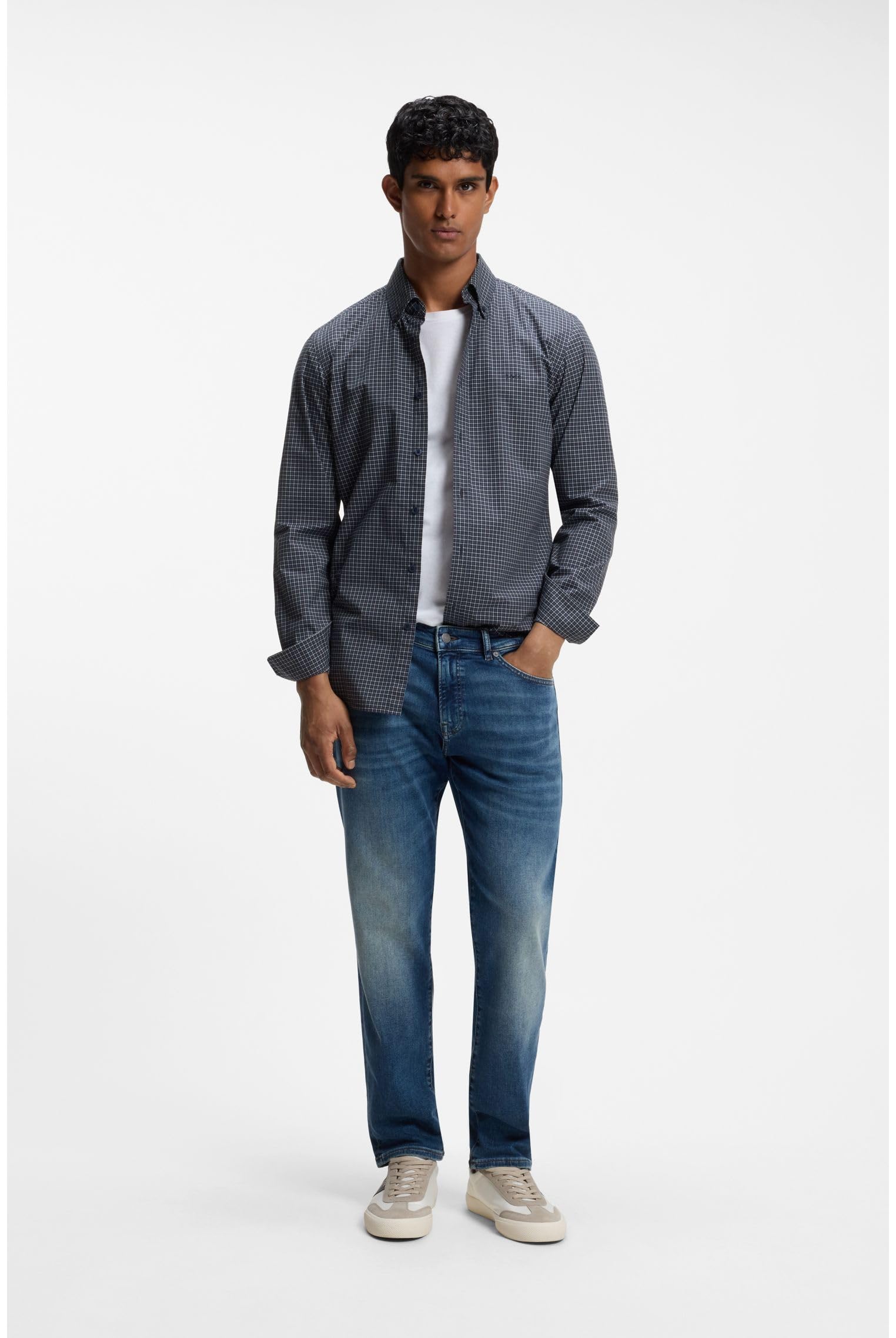 Boss RE.Maine BO Maine - Vaqueros de Corte Regular para Hombre de Mezclilla elástica Azul