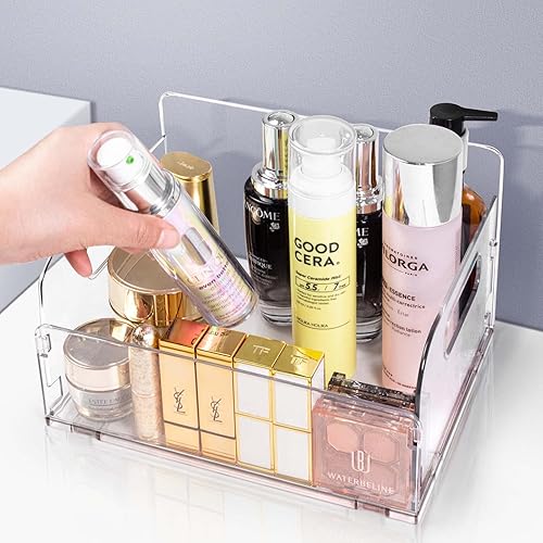 Miniatura 5 de Contenedores organizadores de acrílico, organizador de cosméticos de plástico transparente, contenedor rectangular de almacenamiento de maquillaje y