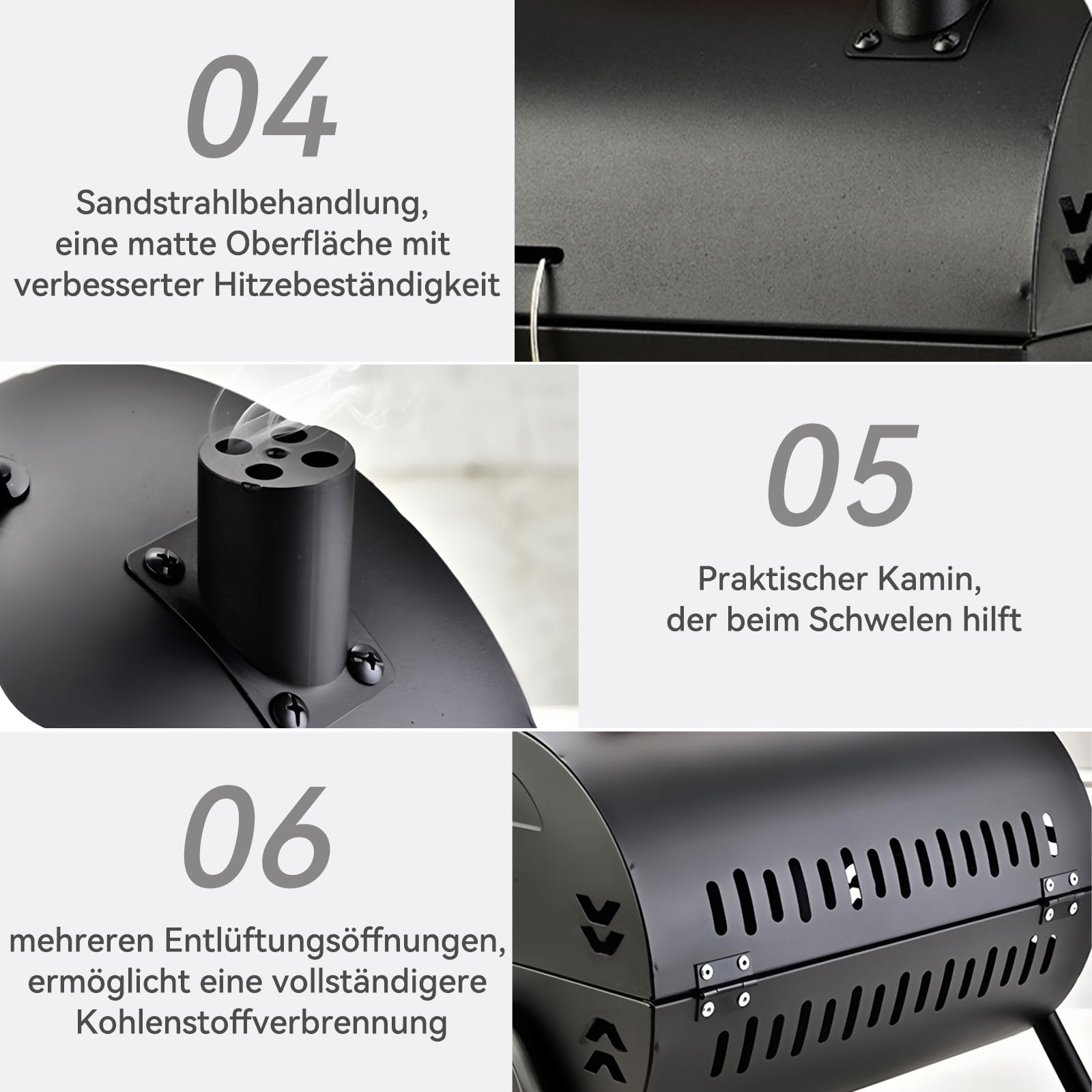 Barbecue portable au charbon de bois pliable double face pour l'extérieur et le jardin en plein air, camping, randonnée, pique-nique, noir