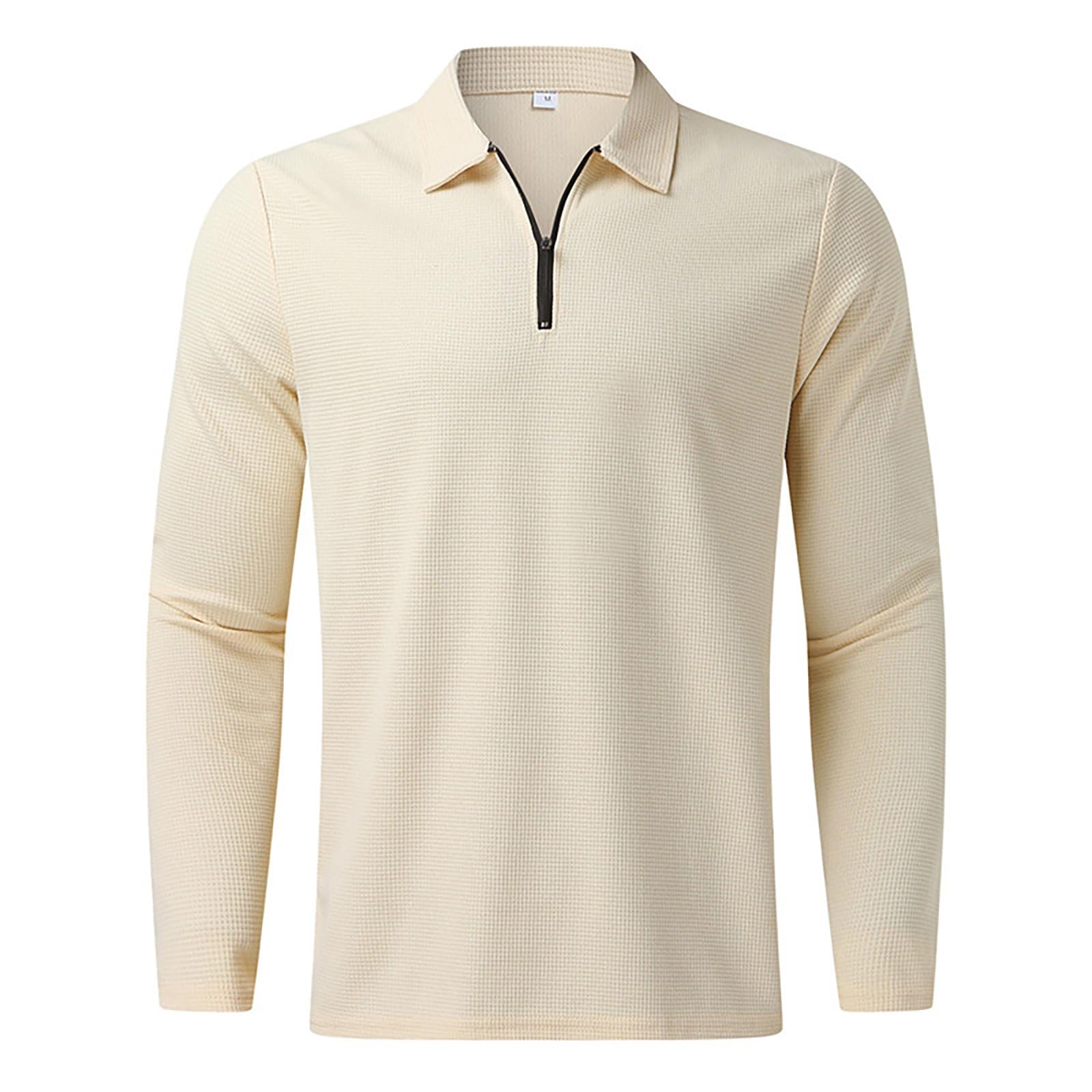 Tuta da uomo per il tempo libero, set da 2 pezzi, tuta sportiva, slim fit, con chiusura lampo, polo e waffle, pantaloni per il tempo libero, set per uomini, classico, stile urbano