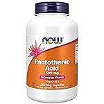 Now Foods, Pantothenic Acid, 500mg, 250 Vegan Capsules, Lab-Tested, Vitamin B5, High Dose, Gluten Free, SOYA Free, Vegetarian