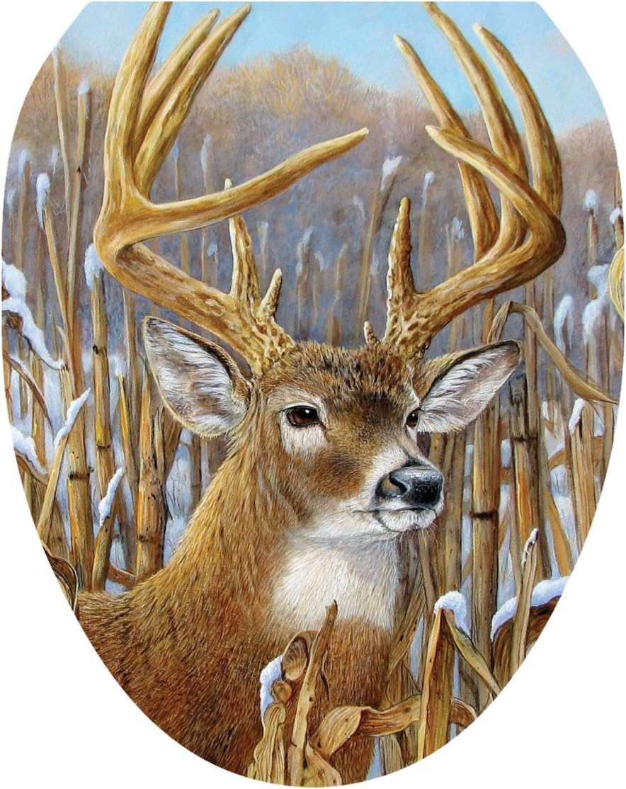 Toilet Tattoos, Toilet Seat Cover Decal, Crowning Glory Deer, Size Elongated