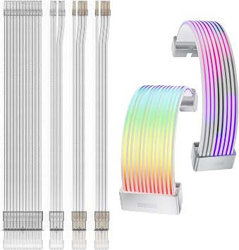 AsiaHorse 16AWG Pro Power Supply Sleeved Cable with A RGB Power Extension Cable Kit