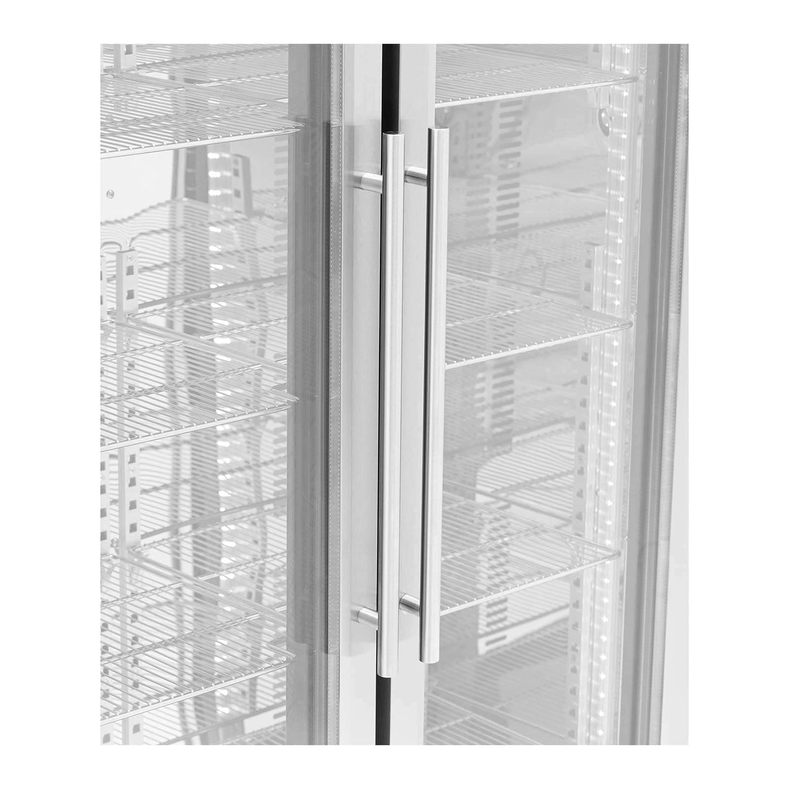 Royal Catering Frigo à boissons 458 l Acier inoxydable - Porte transparente verrouillable - Température réglable 2-10°C