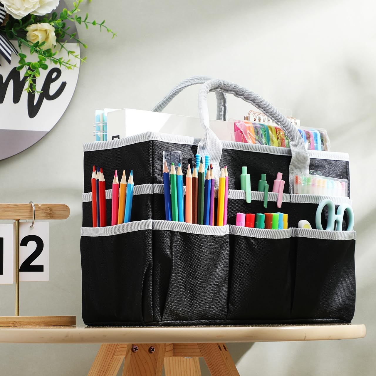 Operitacx Waterproof Tote Organizer Bag with Multifunctional Compartments for Handbag Storage - Compact Lightweight for Travel Office and Daily Use 13.38X8.66X5.70In