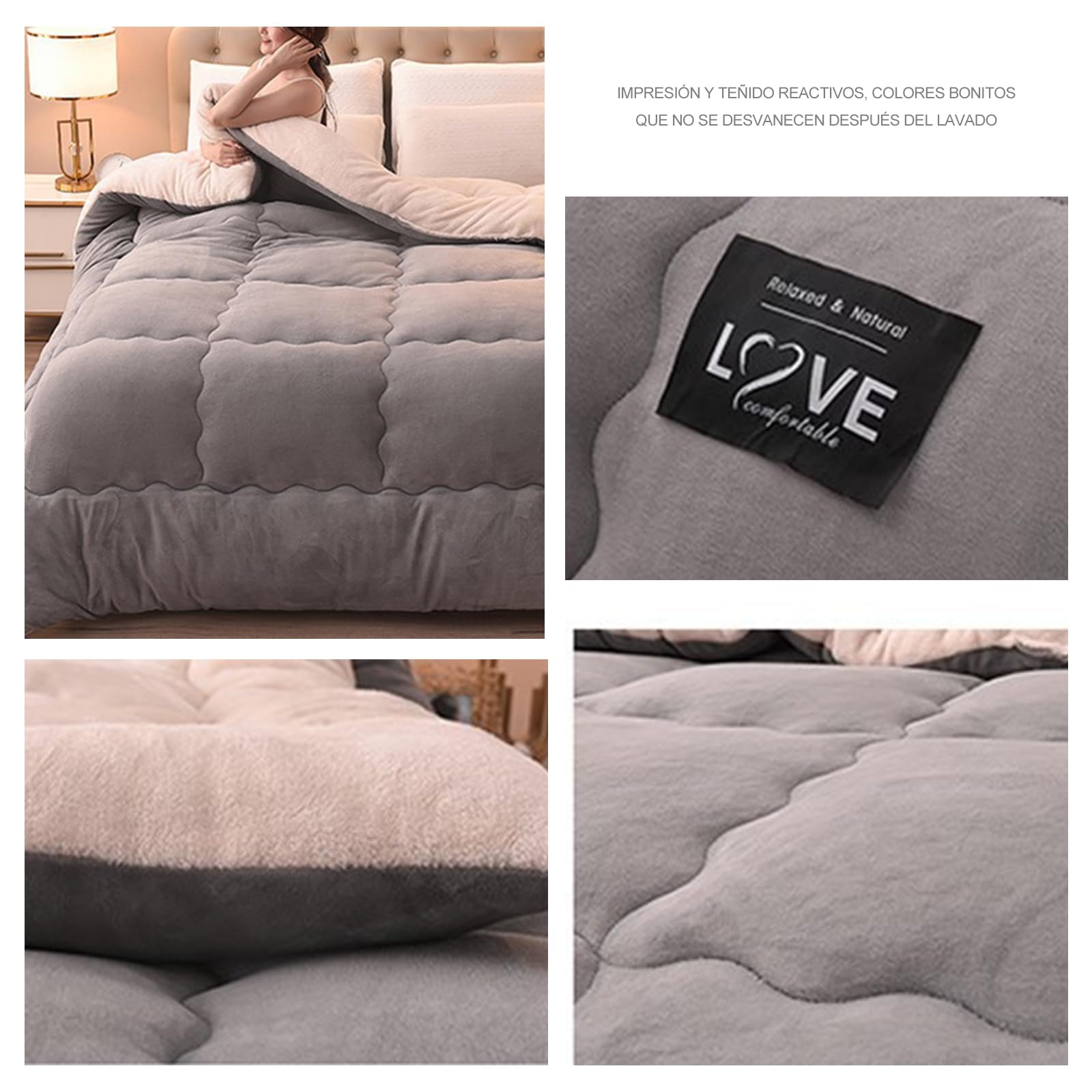 Ergocar Manta Reversible Sherpa - Suave y Esponjosa, Gruesa para Sofá, Cama, Viaje, Sala de Estar