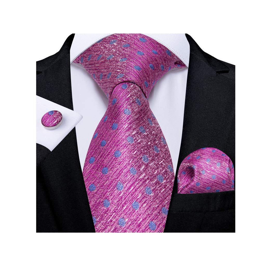 Klassisches breites Herren-Krawattenset aus Seide, für Business und Hochzeit, Krawatte, Einstecktuch, Manschetten, Geschenke für Männer (Farbe: A) (C)