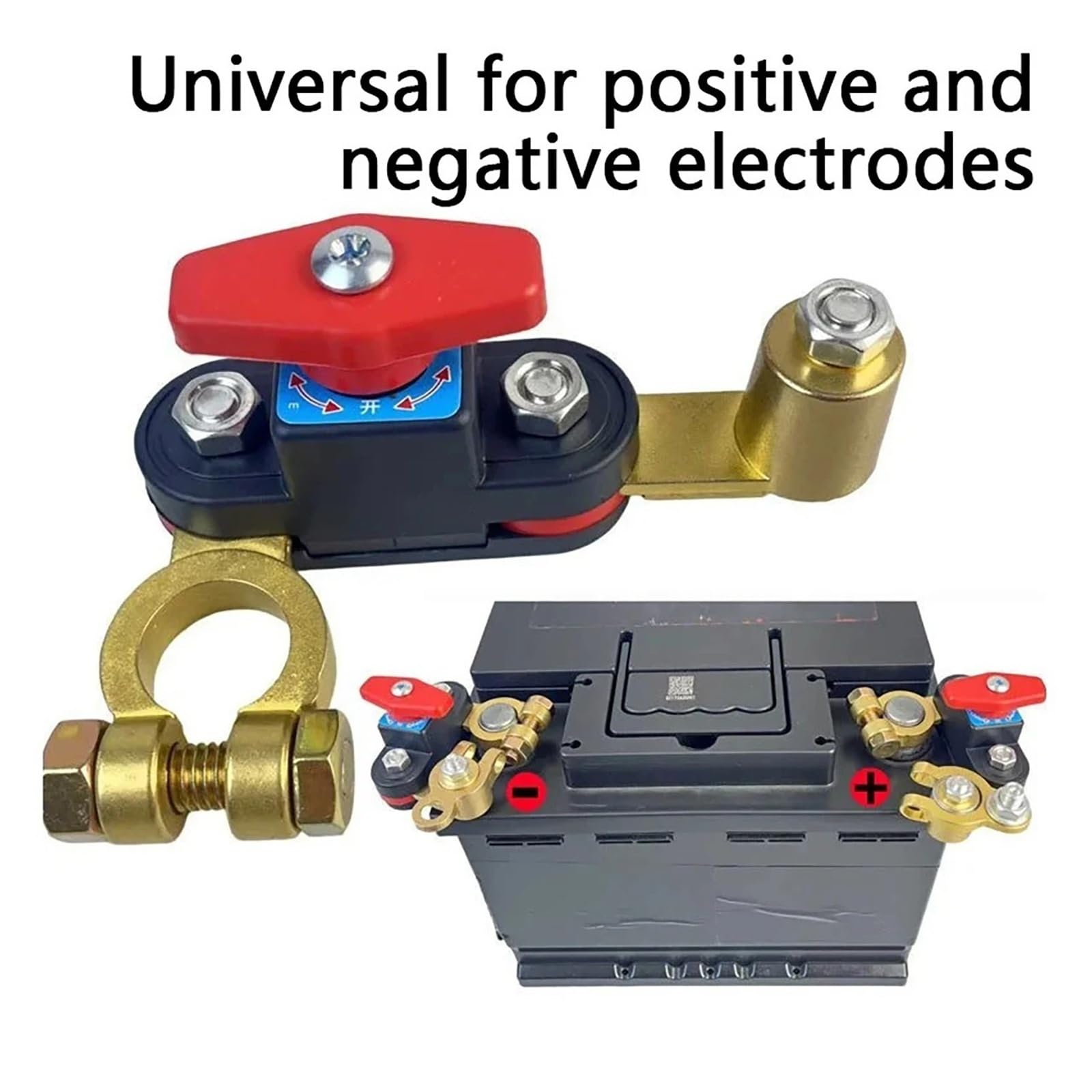 Przełącznik odłączany z baterią 12 V/24 V, Heavy Duty Double-Sided Rotary Anti-Lakage Master Power Cut Kill Isolator for Car Truck RV Marine Boat (Pure Copper A)