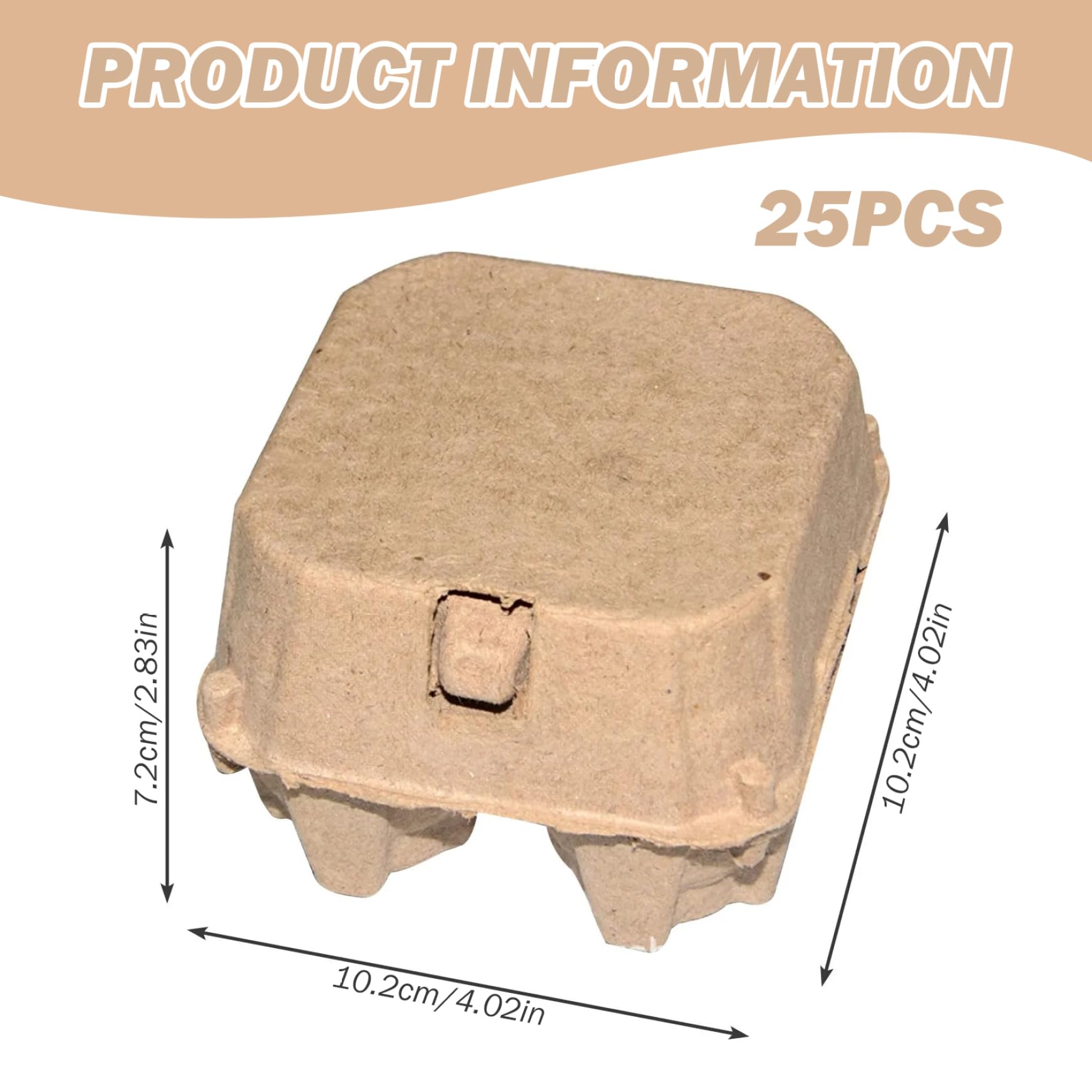 Cartoni per uova Bulk 25Pcs Cartoni per uova 4 Conteggi Casse Riutilizzabili Polpa Naturale Impilabile Anatra Cartone Contenitori di Immagazzinaggio per Cucina