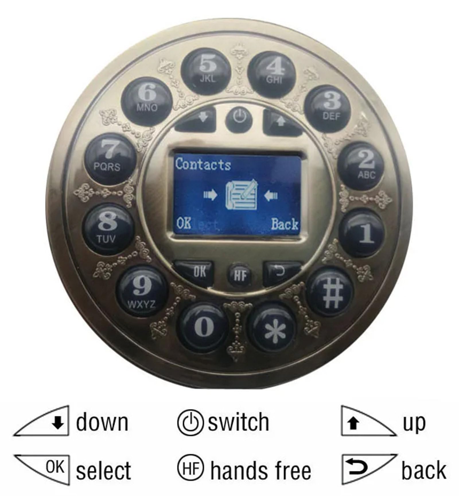 Telefon Retro (19X16X31Cm) - CałKowicie RęCznie Robiony, Telefon Stacjonarny Dla OsóB Starszych (Lite Drewno + Metal), Roczna Gwarancja, Do Salonu, Biura, Hotelu,A