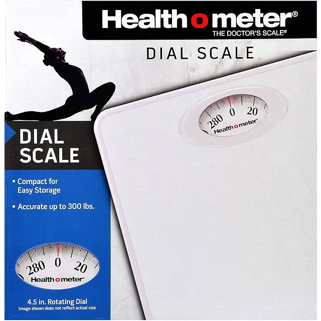 Health o Meter HAB700DQ201 Body Fat Healthy Weight Maintenance Rotating Dial Home Scale Up to 300 Pounds White