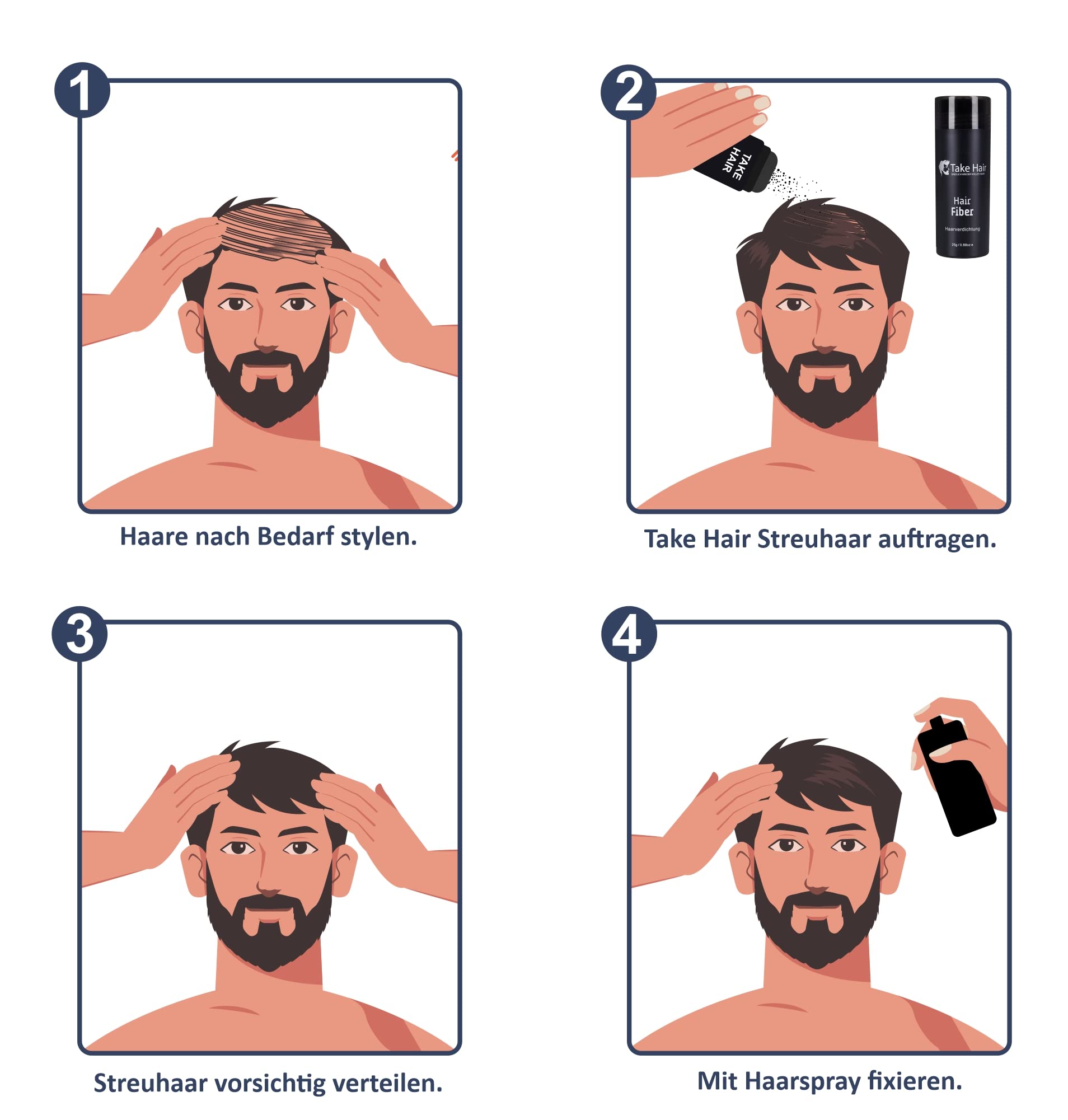 Take Hair Streuhaar Nachfüllbeutel 100g I Hält bei Regen und Wind I Für Männer und Frauen I Schütthaar zur Haarverdichtung I Hair Fibers Haarpuder Haarpulver Haarausfall (Streuhaar Dunkelbraun)