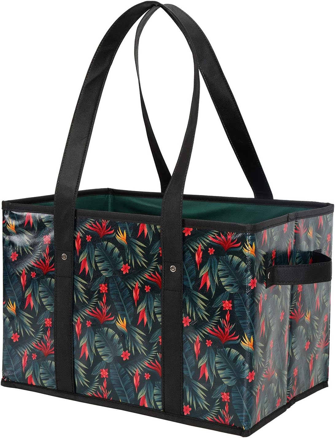 Foraineam Reusable Grocery Bags Set Durable Heavy Duty Tote Bag Collapsible Grocery Shopping Box Bag with Reinforced Bottom - Image 3