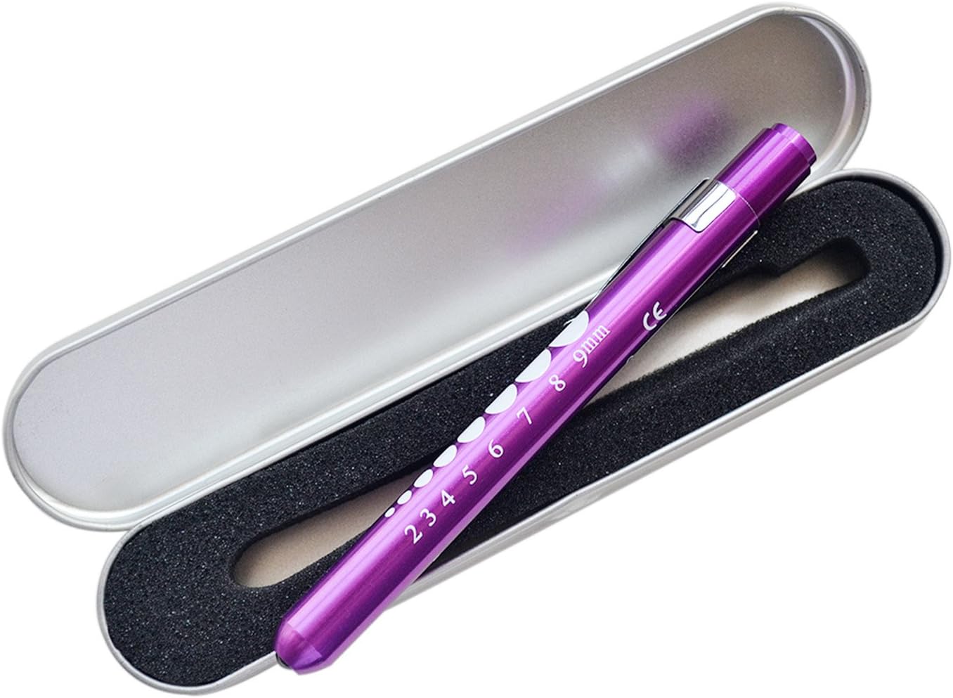 YESTARUSA Nurses Medical Pen Torch Doctor Pupil Gauge with Case Purple BOXED