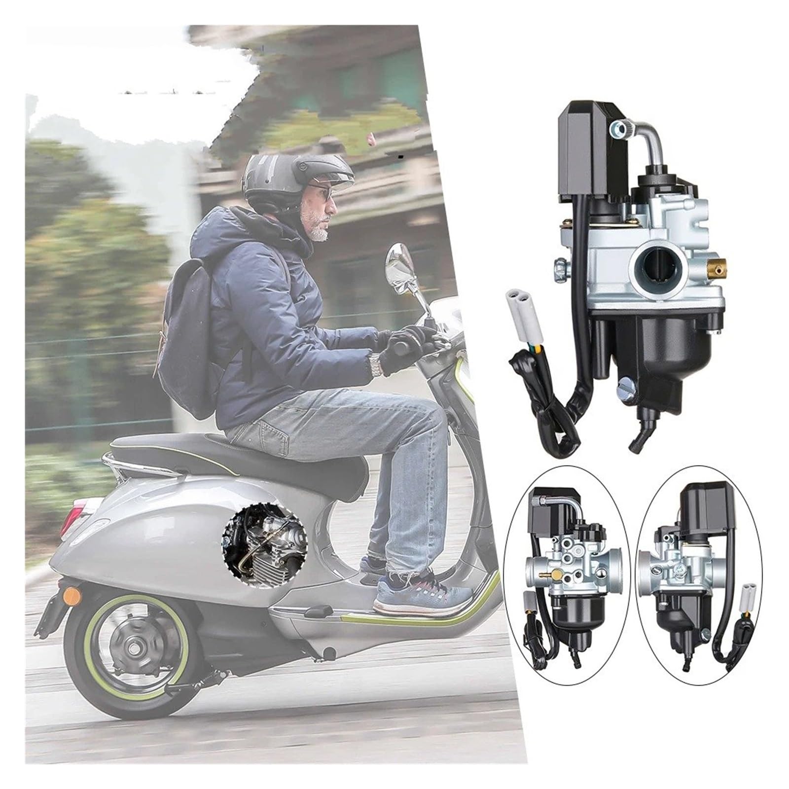 Motosierra Carburador Carburador Para Motocicleta Para Dellorto Para Piaggio Para Typhoon Para PHVA 50 50cc 12mm 175 MM Para DIESIS Para Avec E-starter