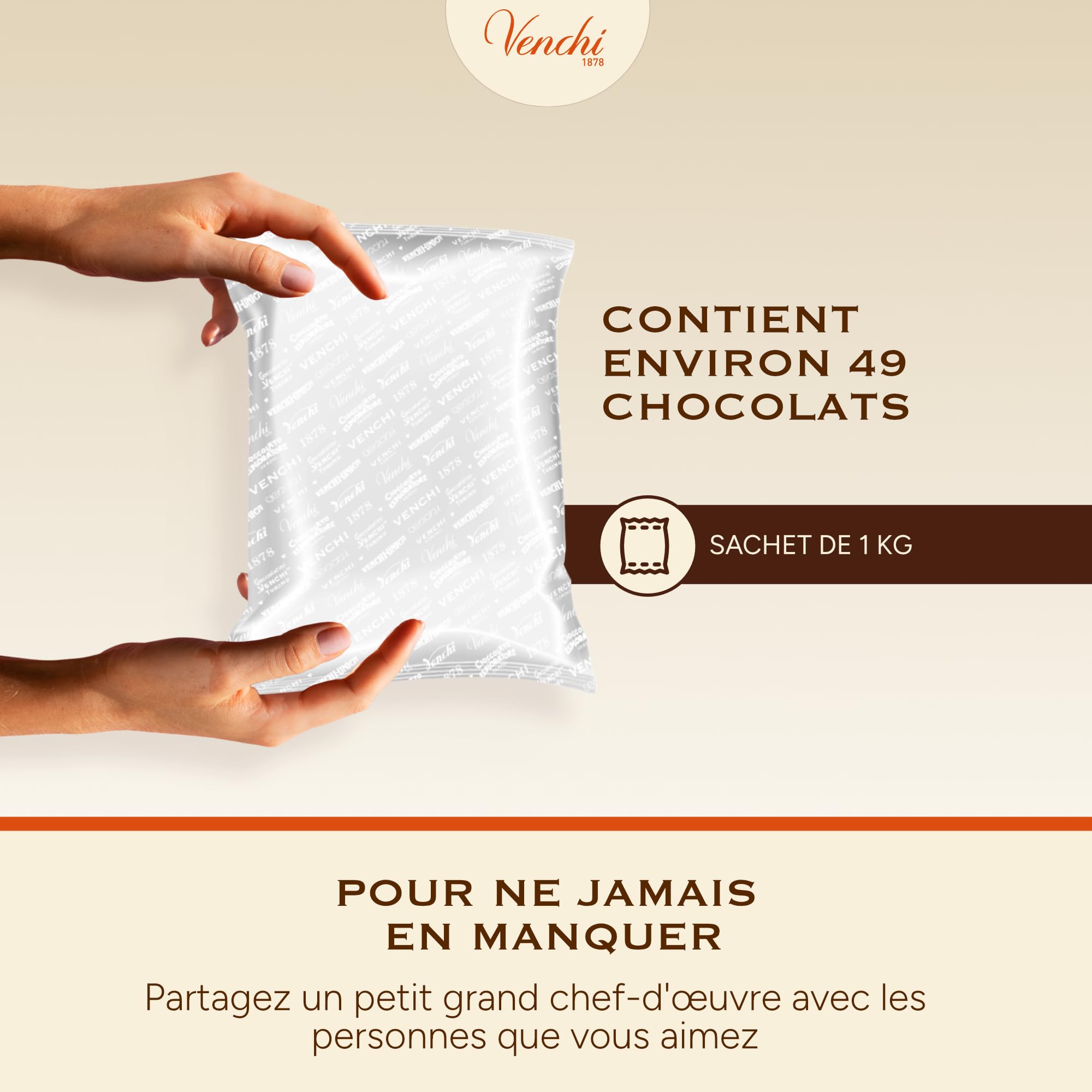 Venchi - Chocoviar Arancia - Chocolat Extra Noir Fourré à l’Orange Sanguine, 1 kg - Sans Gluten - Végétalien