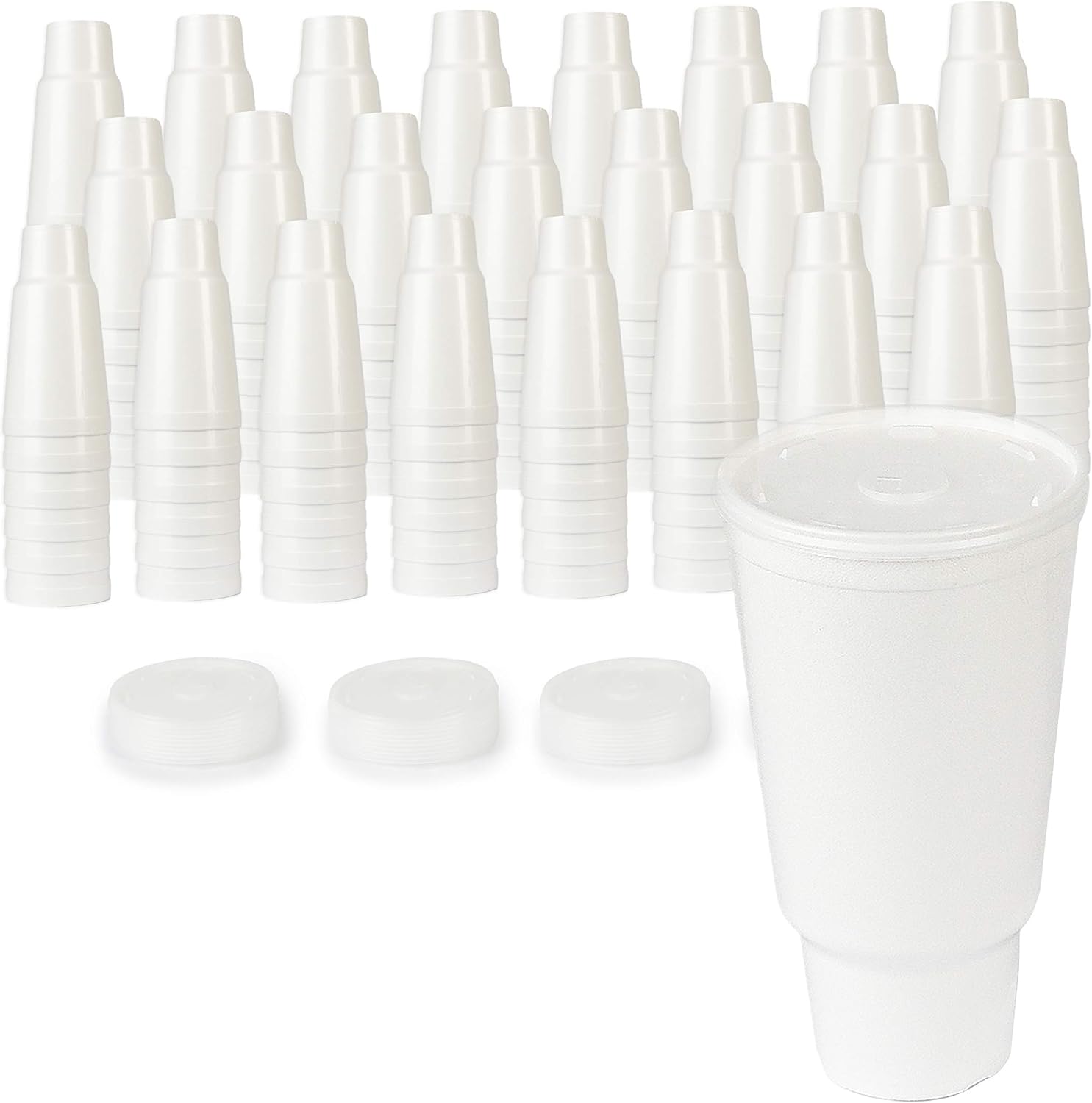 Upper Midland Products 44 oz Large Styrofoam Cups With Lids
