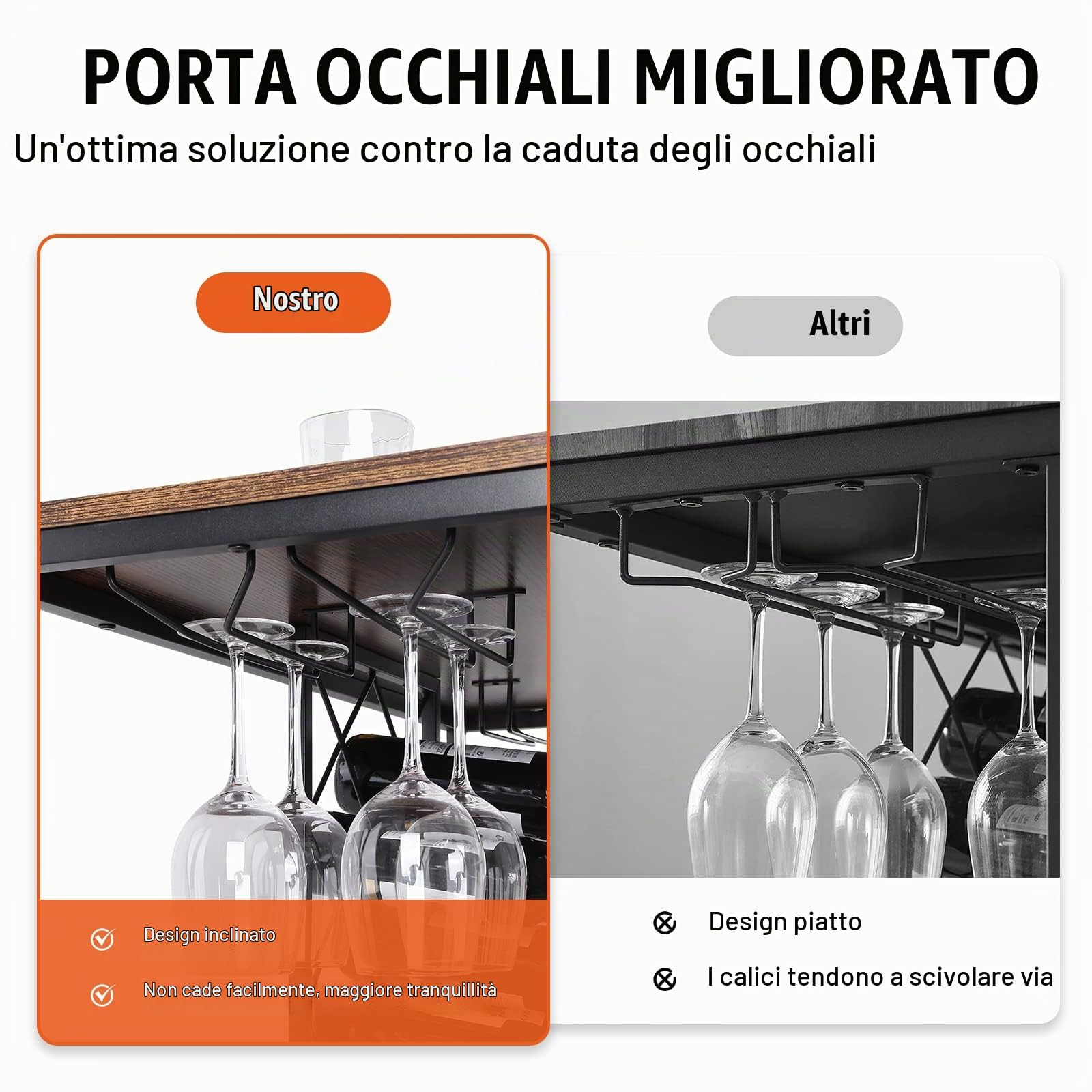 VEVOR Mobile Bar Industriale da 40 Pollici, Tavolo da Vino per Liquori e Bicchieri, Porta Bicchieri e Portabottiglie, Mobile da Bar Indipendente in Legno Casa