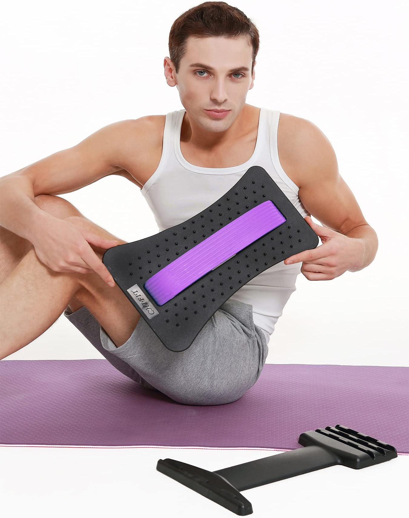 ChiFit Back Pain Relief Kits- Acupressure Back Stretcher + Pure Back Deck + Plantar Fasciitis Massage Ball - Comes with a Gift Packing Bag for Storage and Travel