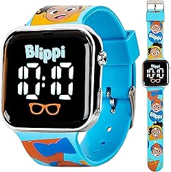 Blippi Kids LED Watch – Interactive Teaching Tool with Fun LED Lights, Durable Blue Strap, Educational Screen Time