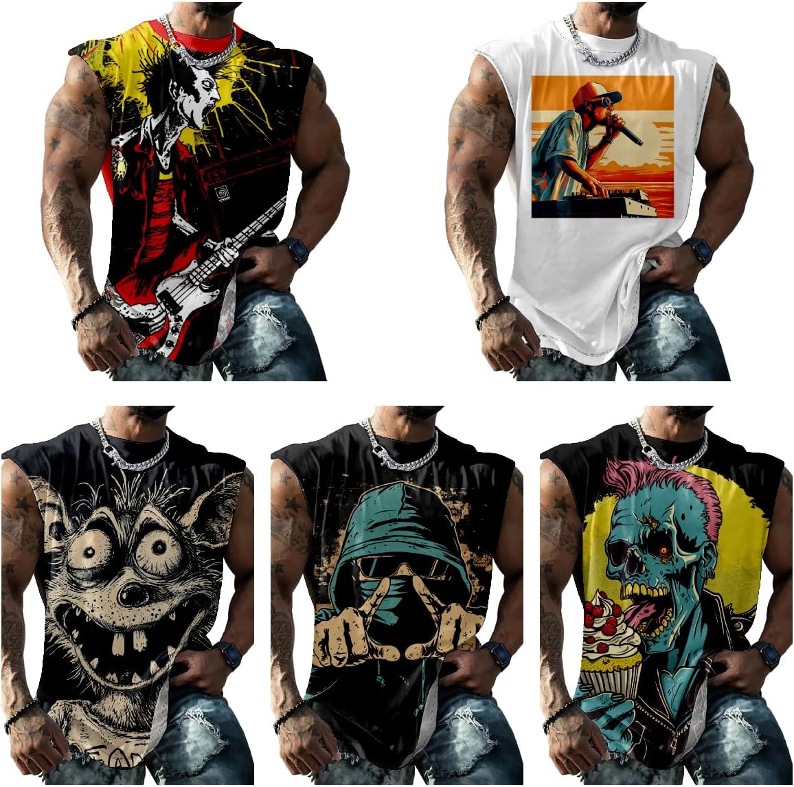 Sleeveless T Shirts for Men Muscle Tank Top Summer Funny Bodybuilder Workout Gym Tank Tops Comfy Tank Tops - Image 2