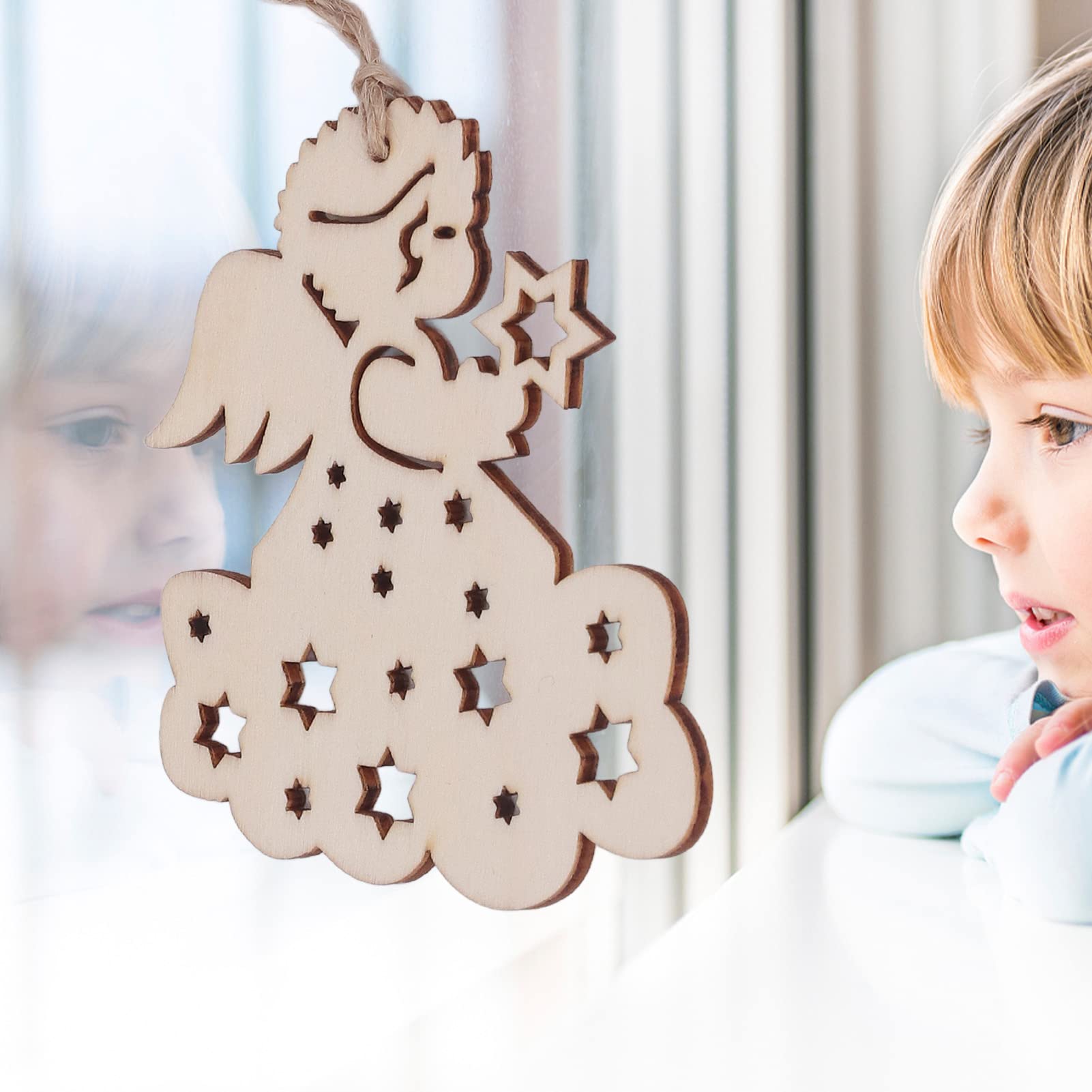 Holibanna 80 Stück Engelsflügel Holzausschnitte – Unbehandelt, Für DIY, Weihnachtsdekoration & Bastelprojekte