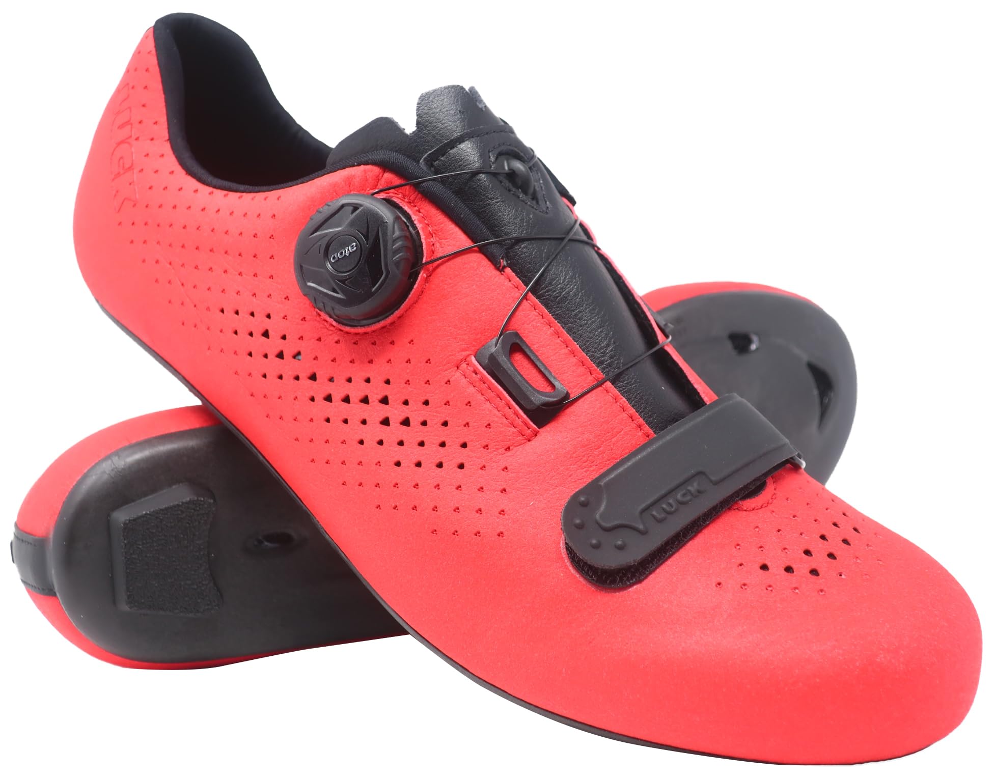 LUCK Flin Horma Ancha, Zapatillas de Ciclismo para Carretera, con Suela de Carbono y Cierre rotativo.