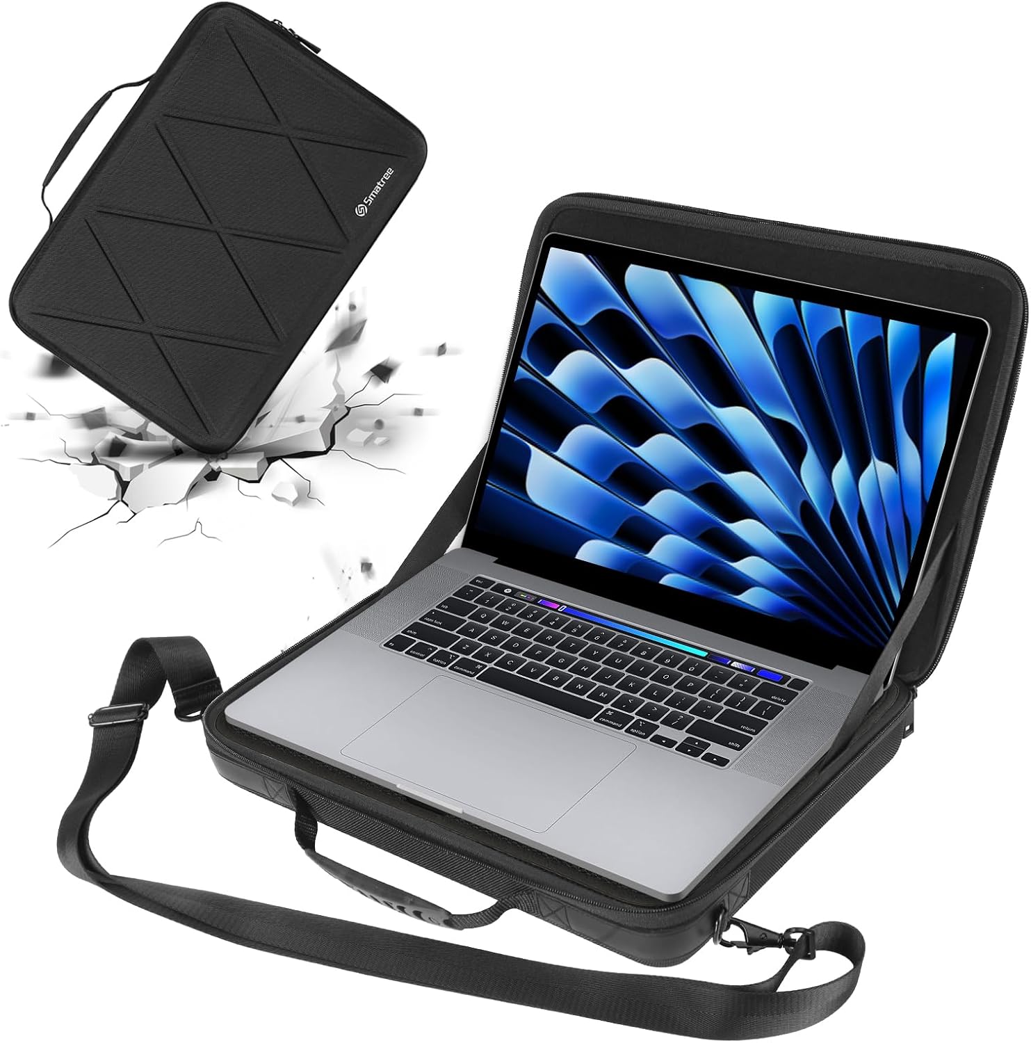 Smatree Hard Laptop Briefcase for 15.3inch MacBook Air 2025 M4/2024 M3/2023 M2, 16inch Macbook Pro M4 2024/M3/M2 2023 A2141, for 15.6 inch Samsung Galaxy Book4/HP Envy X360 15 Bag, 11 inch iPad Pro M4