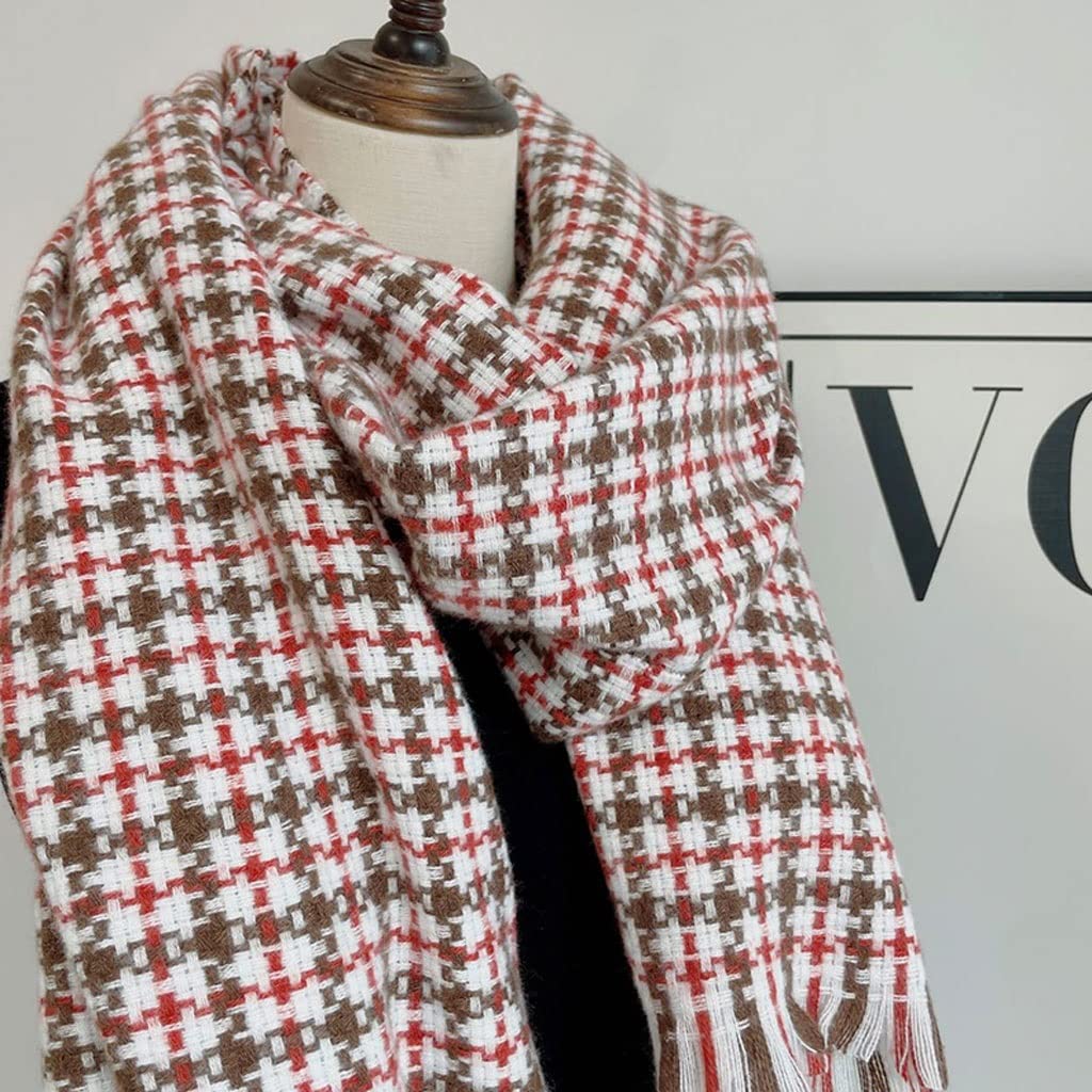 Sciarpa Scialle Addensare Caldi Imitazione Sciarpa Cashmere For Le Donne Natale Classico Plaid Lungo Inverno Coperta Invernale Involucri E Sciarpe Stola Elegante