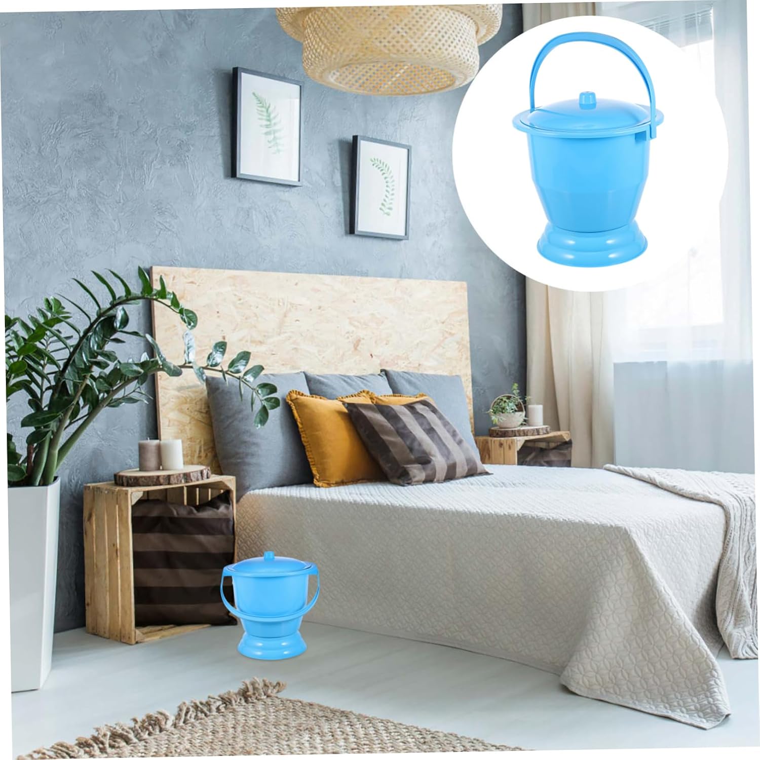Urinal Pot Handle for Boys and Girls and Adults Portable Chamber Potty for Travel Lightweight Reusable Bedpan Non-Slip Base Convenient Urinal for Home Use
