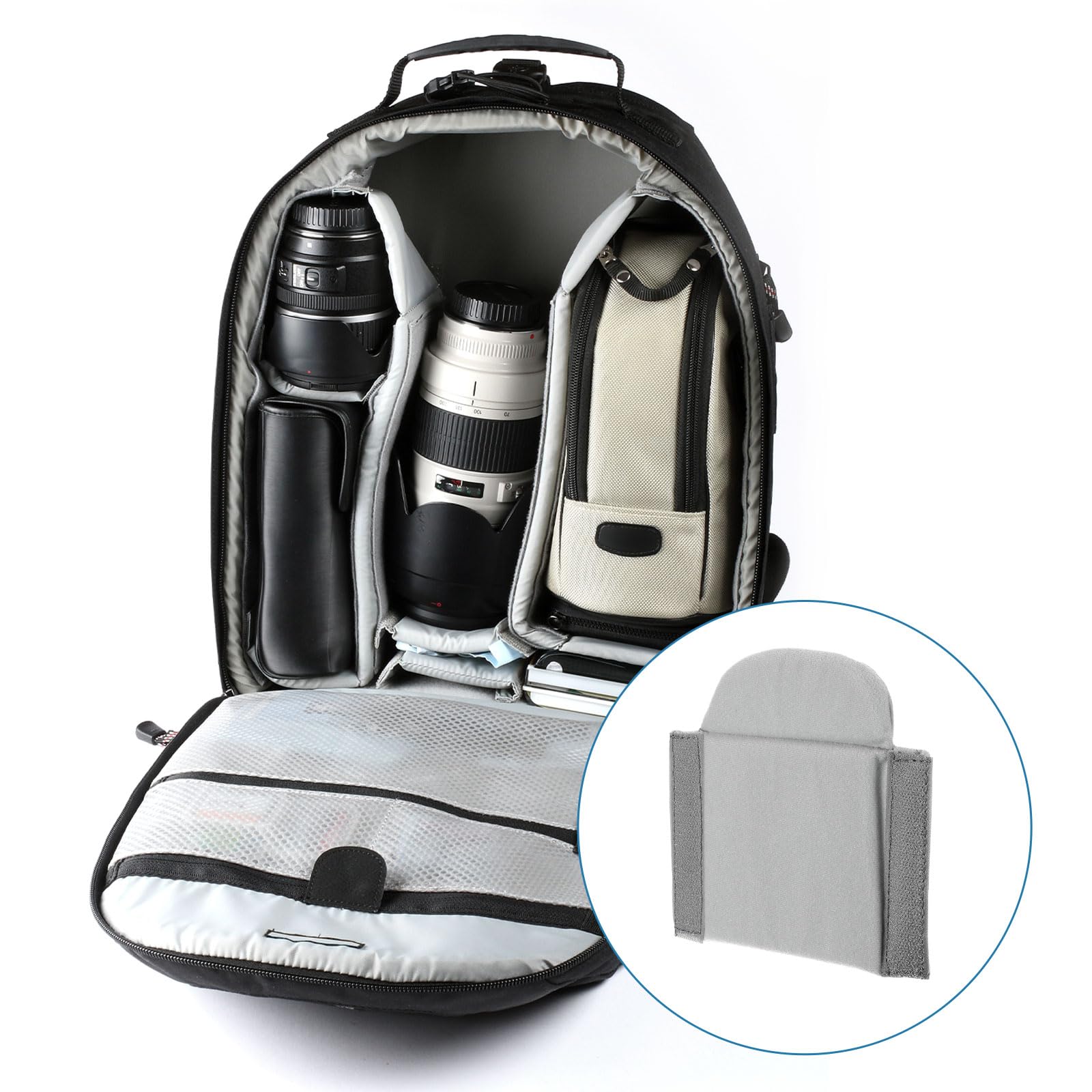 PATIKIL Divisor de Bolsa de Cámara, 4Pcs 16.5cmx16cmx1.4cm Almohadilla Separadora A Prueba de Golpes para Bolsa de Cámara Protectora de Lentes para Cámara Organizadora Universales, Gris