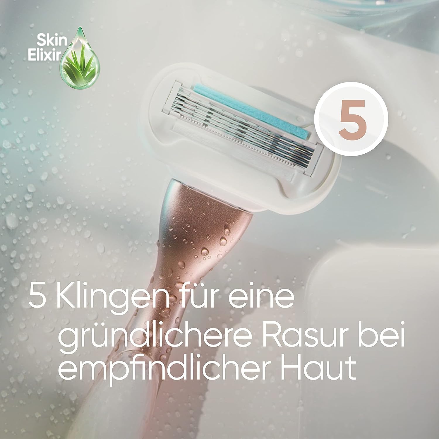 Gillette Satin Care Intimpflege Rasiergel Damen (200 ml), Gel Aloe Vera und Venus Deluxe Smooth Sensitive Rasierer Damen, Damenrasierer + 9 Rasierklingen mit 5-fach Klinge, Geschenk für Frauen