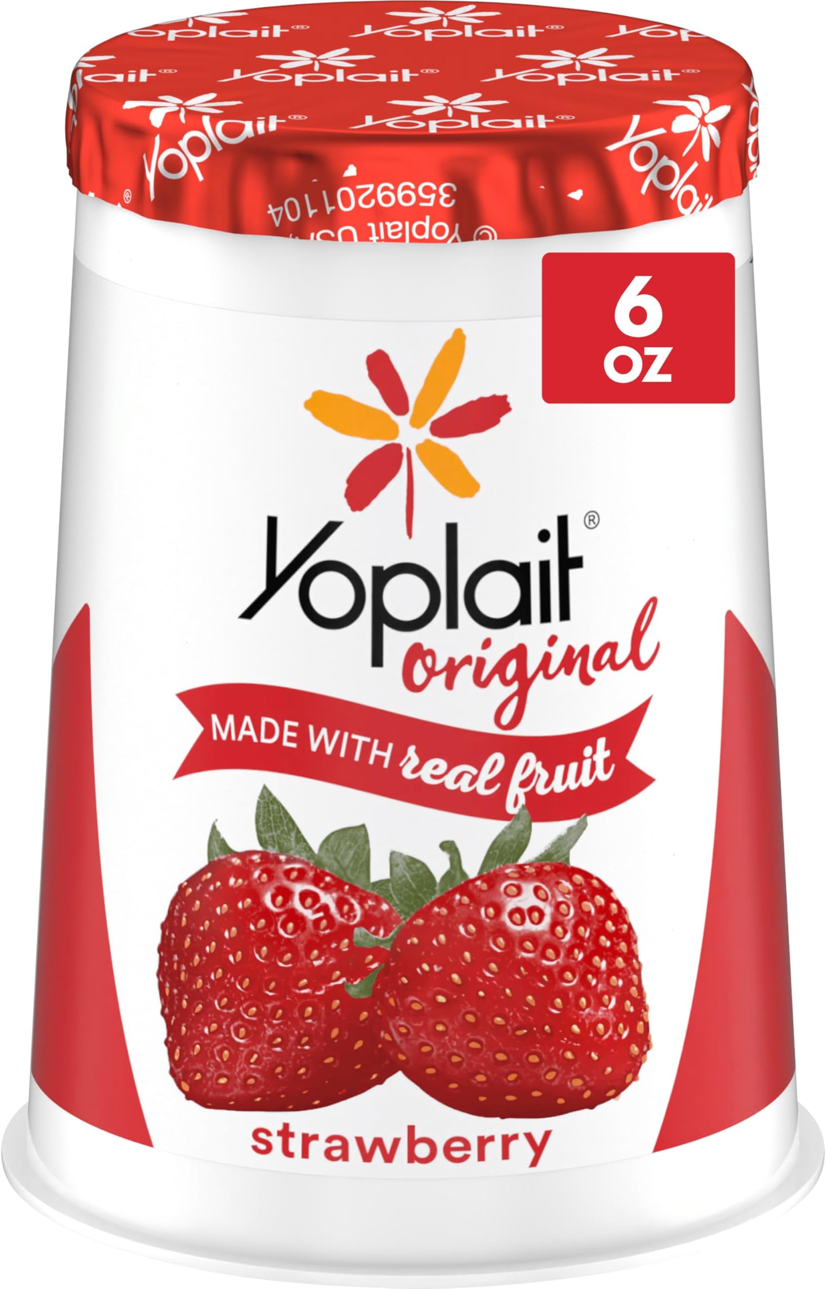Original Low Fat Strawberry Yogurt Cup, Made with Real Fruit, 6 oz