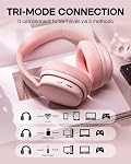 EPOMAKER X Aula G7 Pro Wireless Gaming Headset, Dual Mode BT5.3 & 2.4GHz, 7.1 Surround Sound, 80+ Hour Battery, RGB Light, with Noise Canceling Mic for PS5, PS4, Switch, PC (Pink)