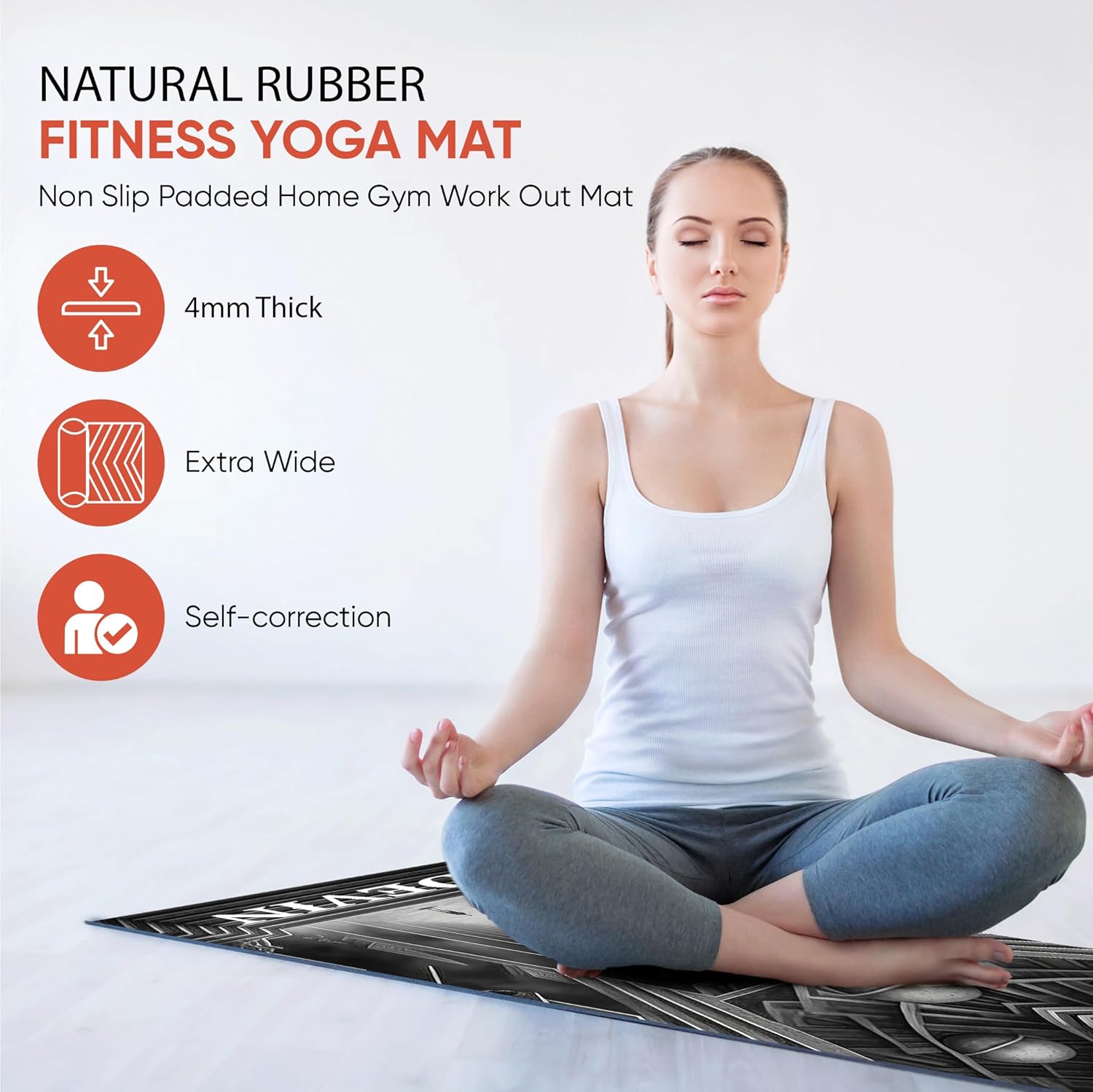 Custom Yoga Mat | Ships Next Day | Customize | Workout Mat for Men and Women | Non Slip Rubber Exercise Mat | 4mm Thick Gym Mat for Meditation, Pilates, Yoga, Gym