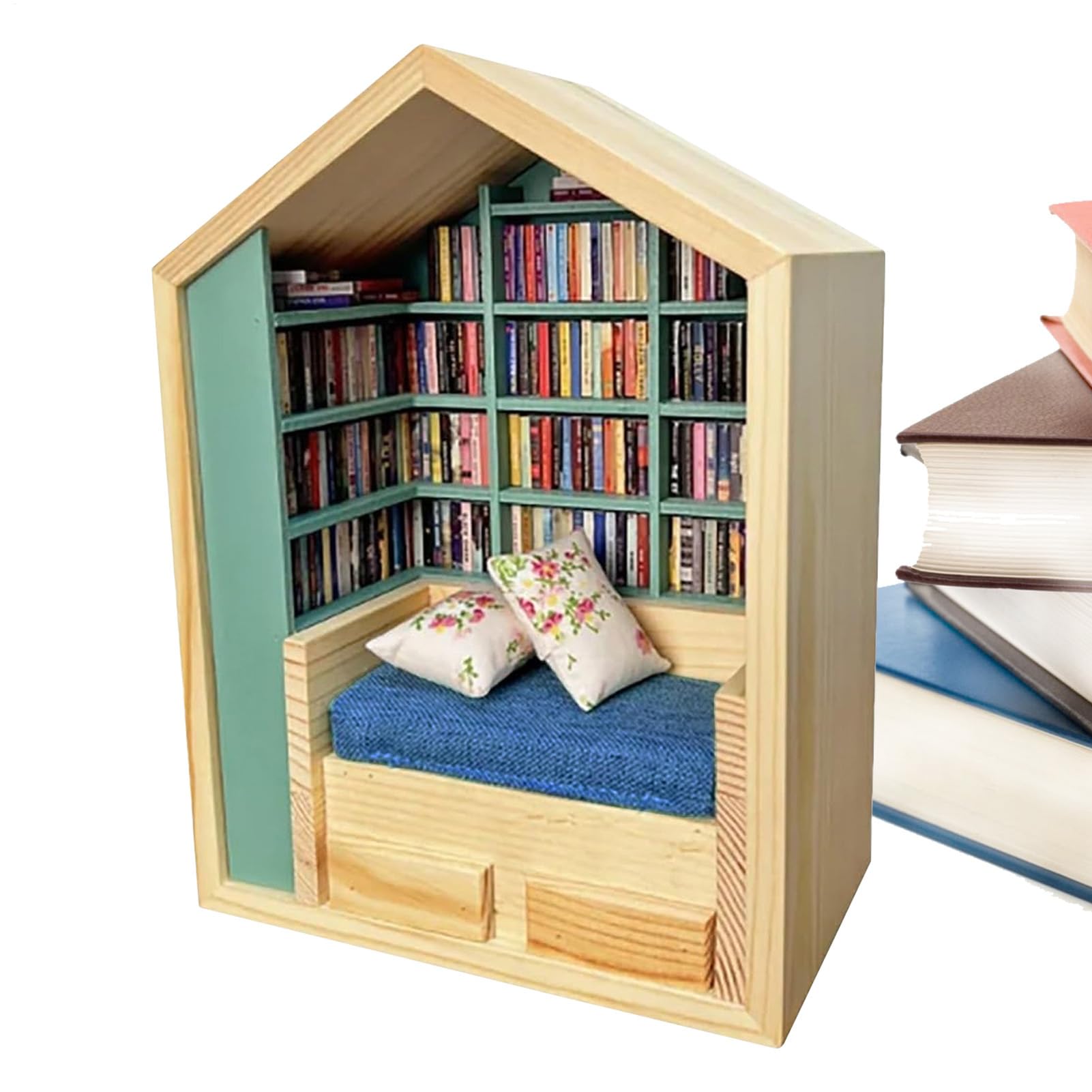 Tiny house library miniature d'exception : kit de modélisme en bois de haute précision - 8