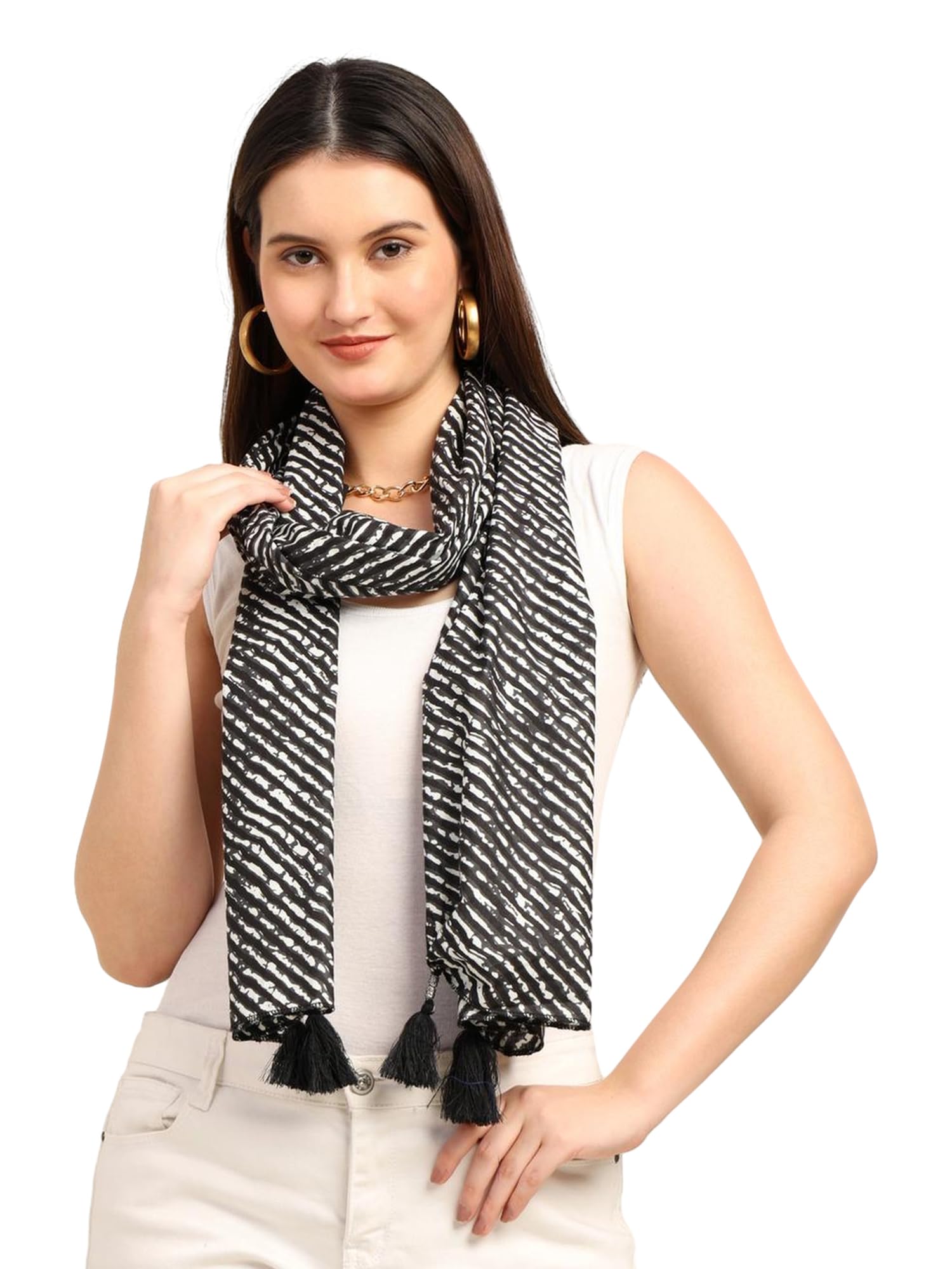 KE KANHA EXPORTS scarf for women stylish | Scarf For Women | face mask | Printed Fancy Tassle Full Face Cover | Head | Hair Face Protection | Sun Protection in summer | Lightweight