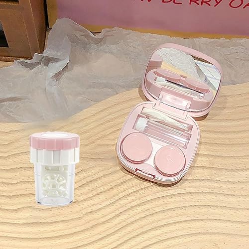 Miniatura 6 de Estuche para lentes de contacto con lavadora limpiadora, kit de viaje portátil para lentes de contacto con herramienta removedor de espejo, pinzas,