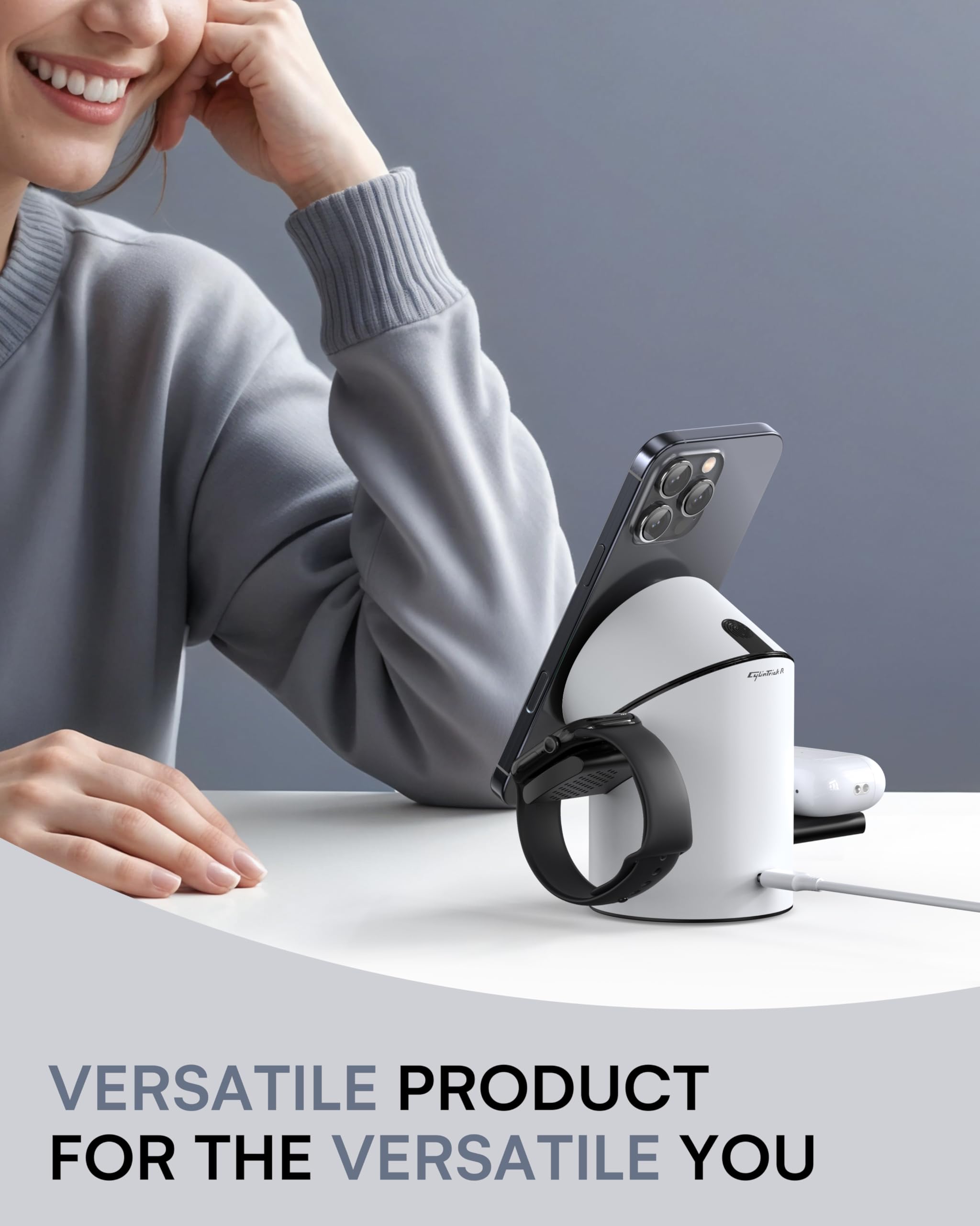 ZEEHOO Wireless Charging Station for Apple Devices Compatible with MagSafe Charger Stand - Image 4