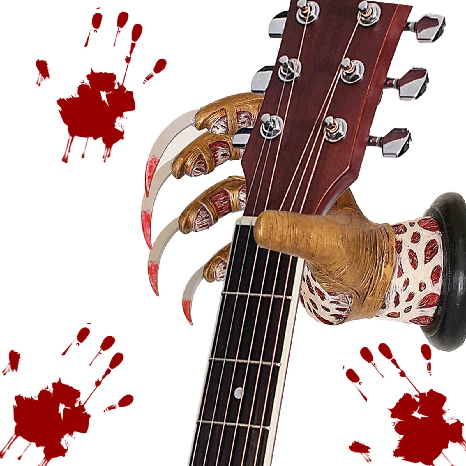Creepy Art Sculpture Decor-Death Grip Item Wall Hanger,New Resin Guitar Hanger,Guitar Stand Retro Wall Art Hanging Design,Creative Props For Living Room Decor.