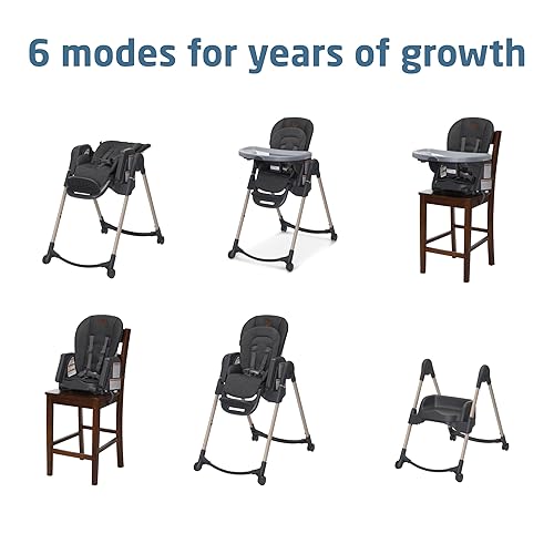 Miniatura 4 de Maxi-Cosi Minla - Silla alta 6 en 1 para bebés y niños pequeños, silla alta plegable portátil, tela EcoCare, 9 alturas, 5 reclinables, 4 posiciones