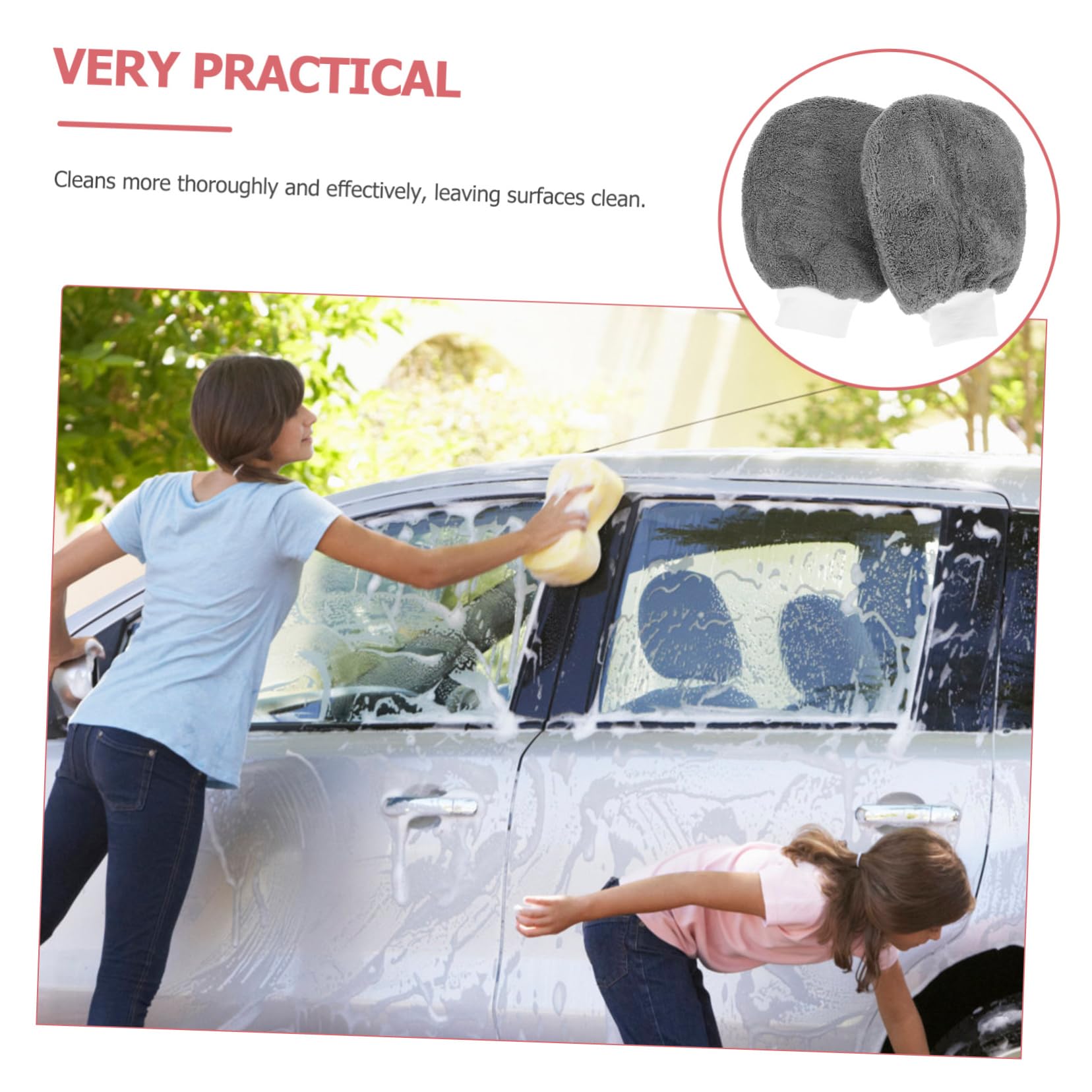 PartyKindom 10piezas Guantes De Lavado De para Automóviles De Diseño Redondeado y Grueso Herramienta De Limpieza para Vehículos y