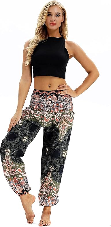 Amazon.com: Pantalones de yoga para pilates, pantalones harén, pantalones  deportivos para mujer, pantalones largos hippie Aladdin, pantalones largos  de pierna ancha, Negro, XL : Ropa, Zapatos y Joyería