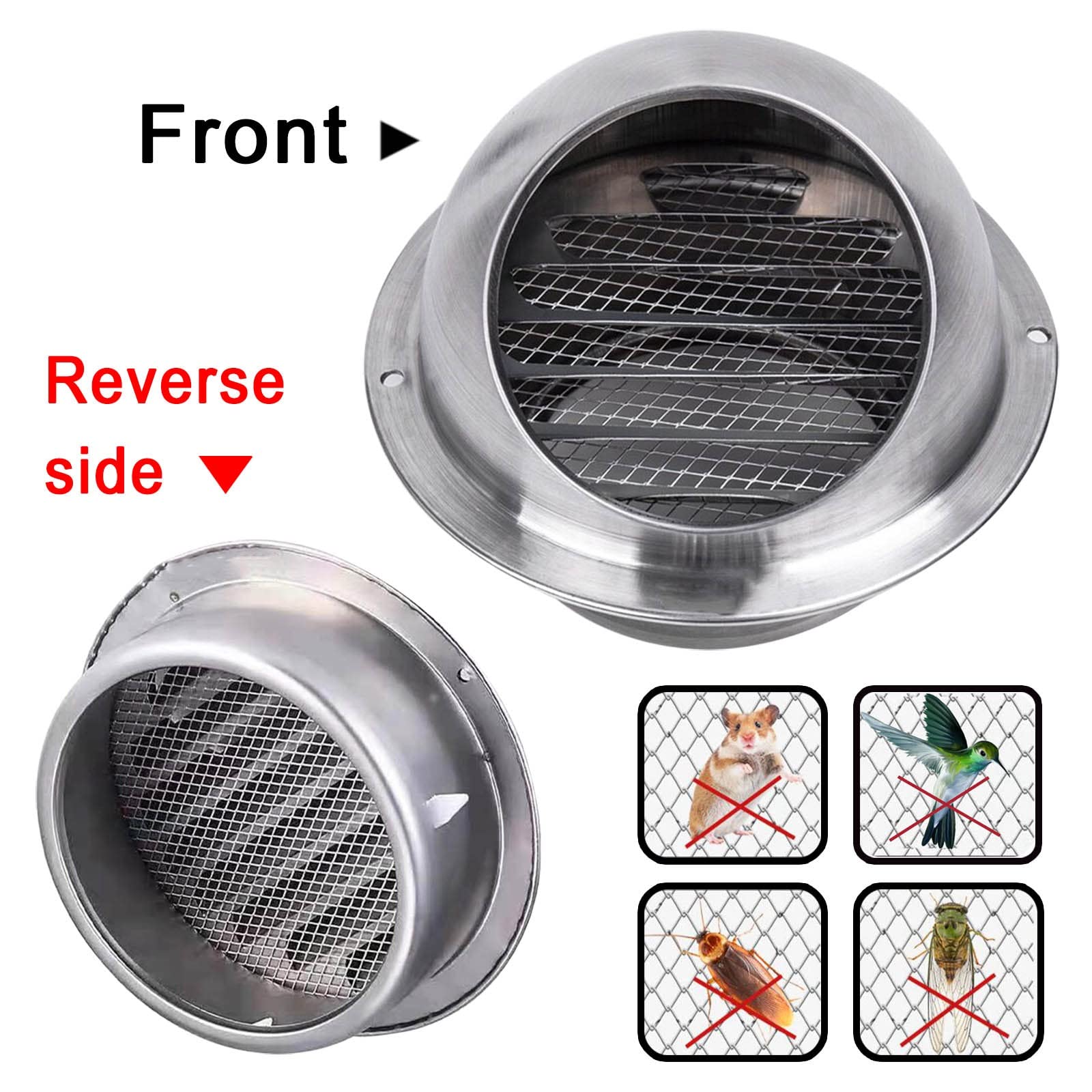 Grille De Ventilation en Acier Inoxydable 304, 80 100 125 150 180mm Ronde Murale Ventilation Hotte, Antis-Retour, Ventilation D'échappement, Grille D'Aération pour Bureau, Cuisine