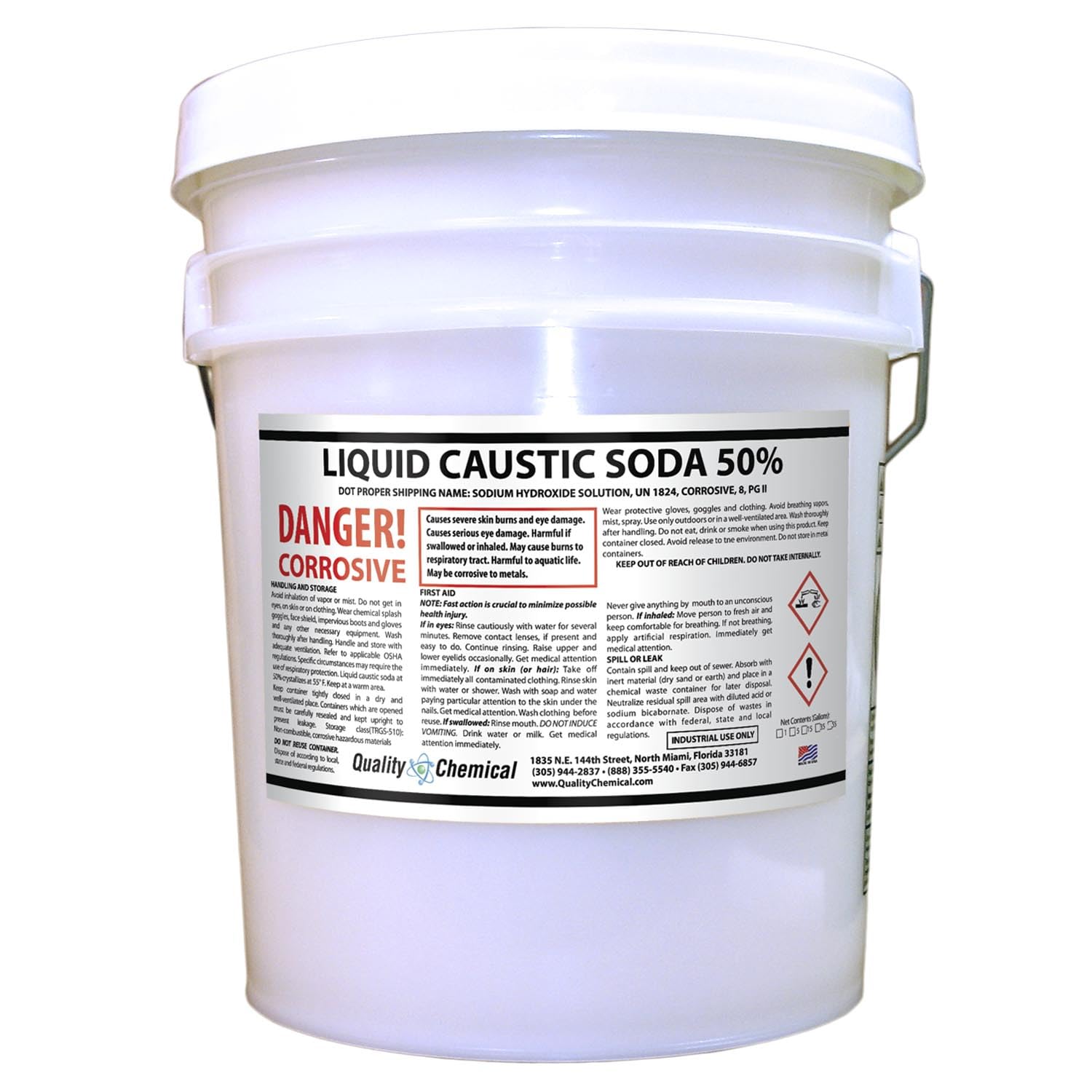 Quality Chemical Sodium Hydroxide (Caustic Soda Liquid) 50% NaOH 640 oz (Pack of 1)