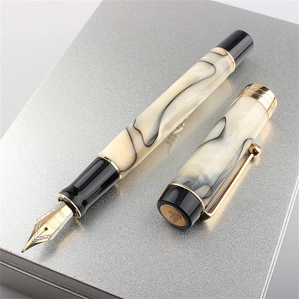 Penna stilografica in resina con bellissimi colori, inchiostro regalo, per ufficio, casa e lavoro (D)