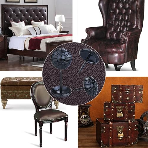 Miniatura 10 de Homdire Tachuelas de tapicería para muebles, clavos de tapicería vintage de 58 pulgadas, 100 tachuelas de muebles resistentes para tapicería, clavos