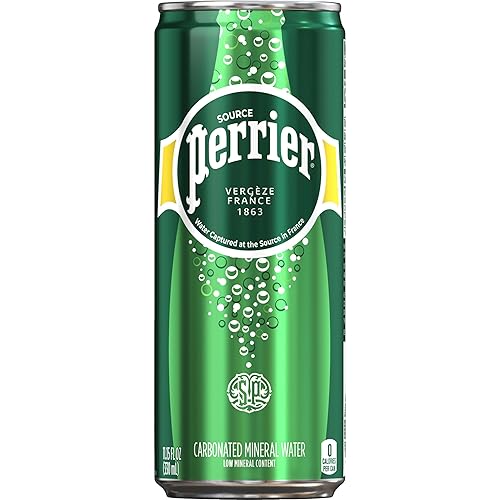 Perrier Agua con gas, latas elegantes de 11.15 onzas líquidas (8 unidades)