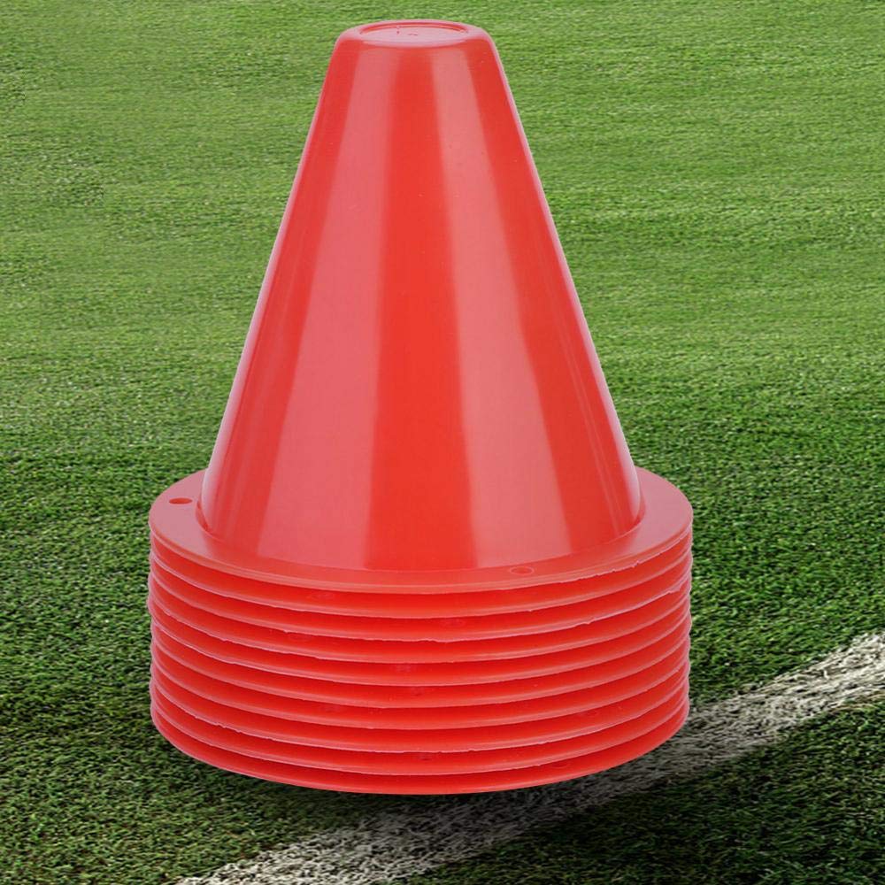 Cônes de trafic d'entraînement 10 pcs Football Cônes Marqueurs Barrières Plastique Accessoire